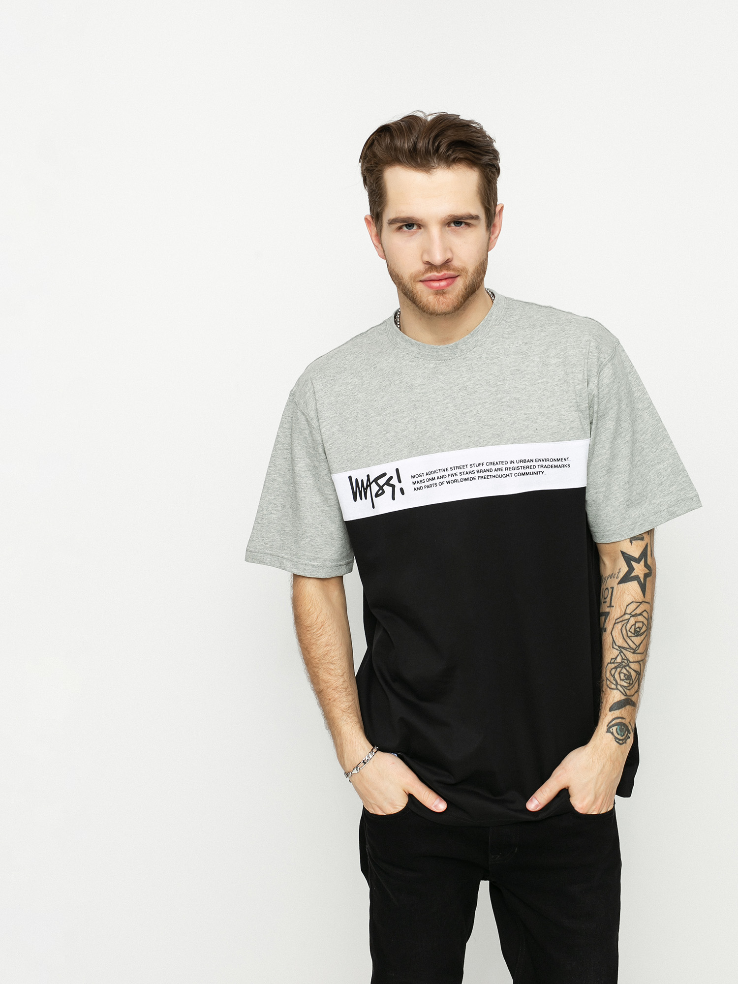 T-shirt MassDnm Special (lt heather/white/black)