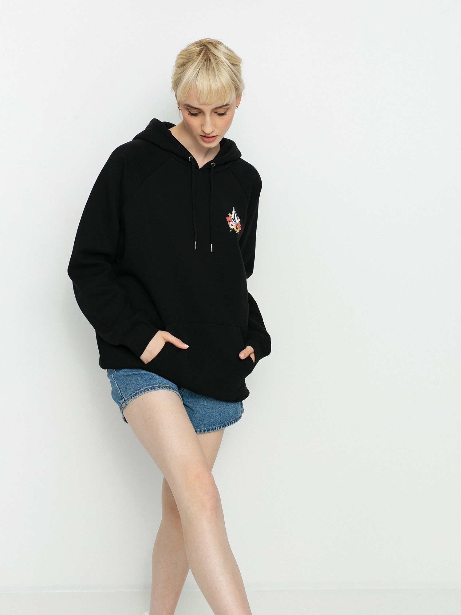 Bluza z kapturem Volcom Truly Stoked Bf HD Wmn (black)