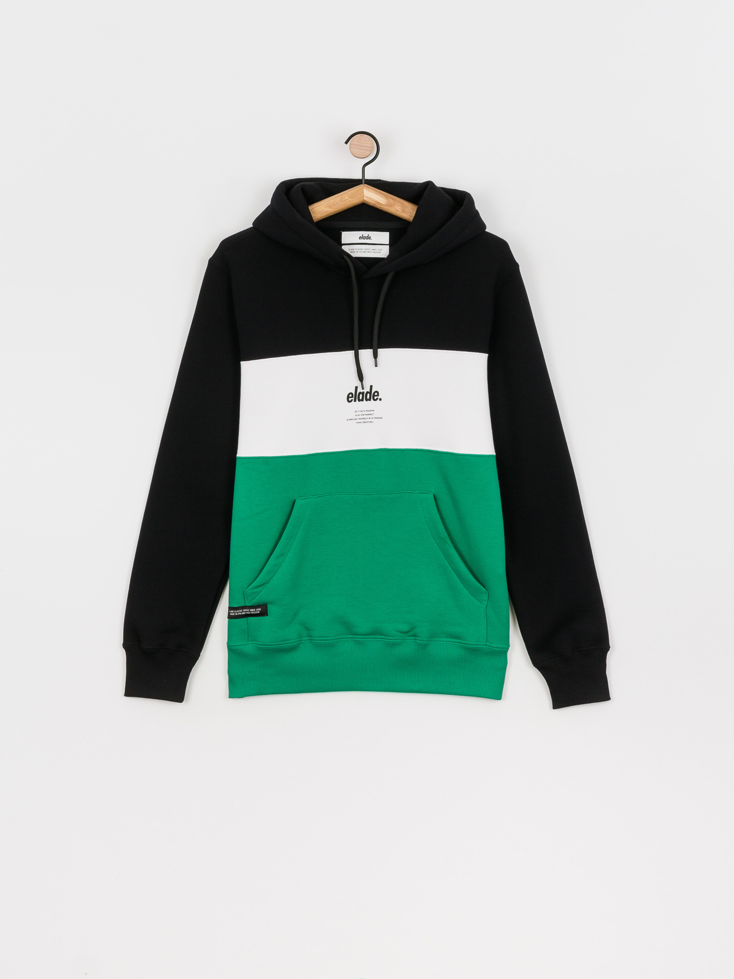 Bluza z kapturem Elade Colour Block HD (black/white/green)