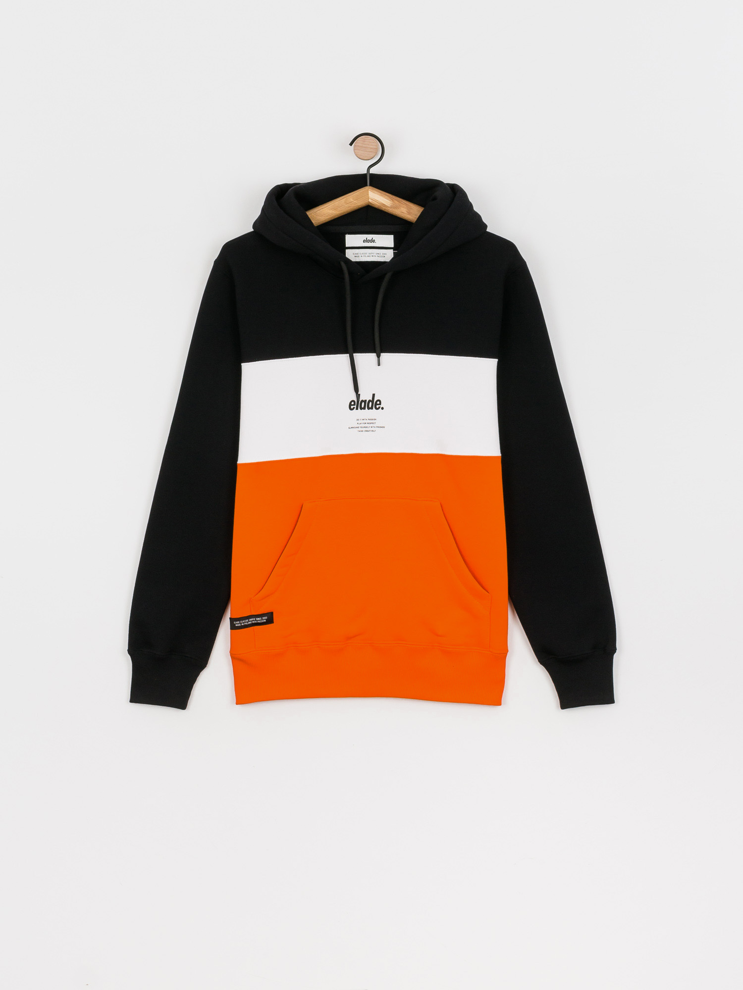 Bluza z kapturem Elade Colour Block HD (black/white/orange)
