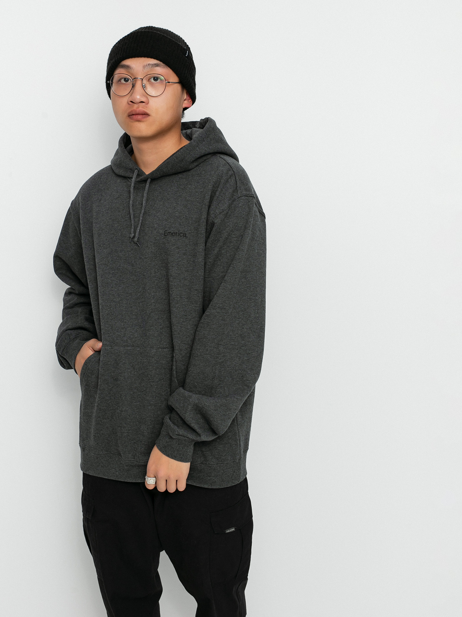 Bluza z kapturem Emerica Pure Triangle HD (charcoal/heather)