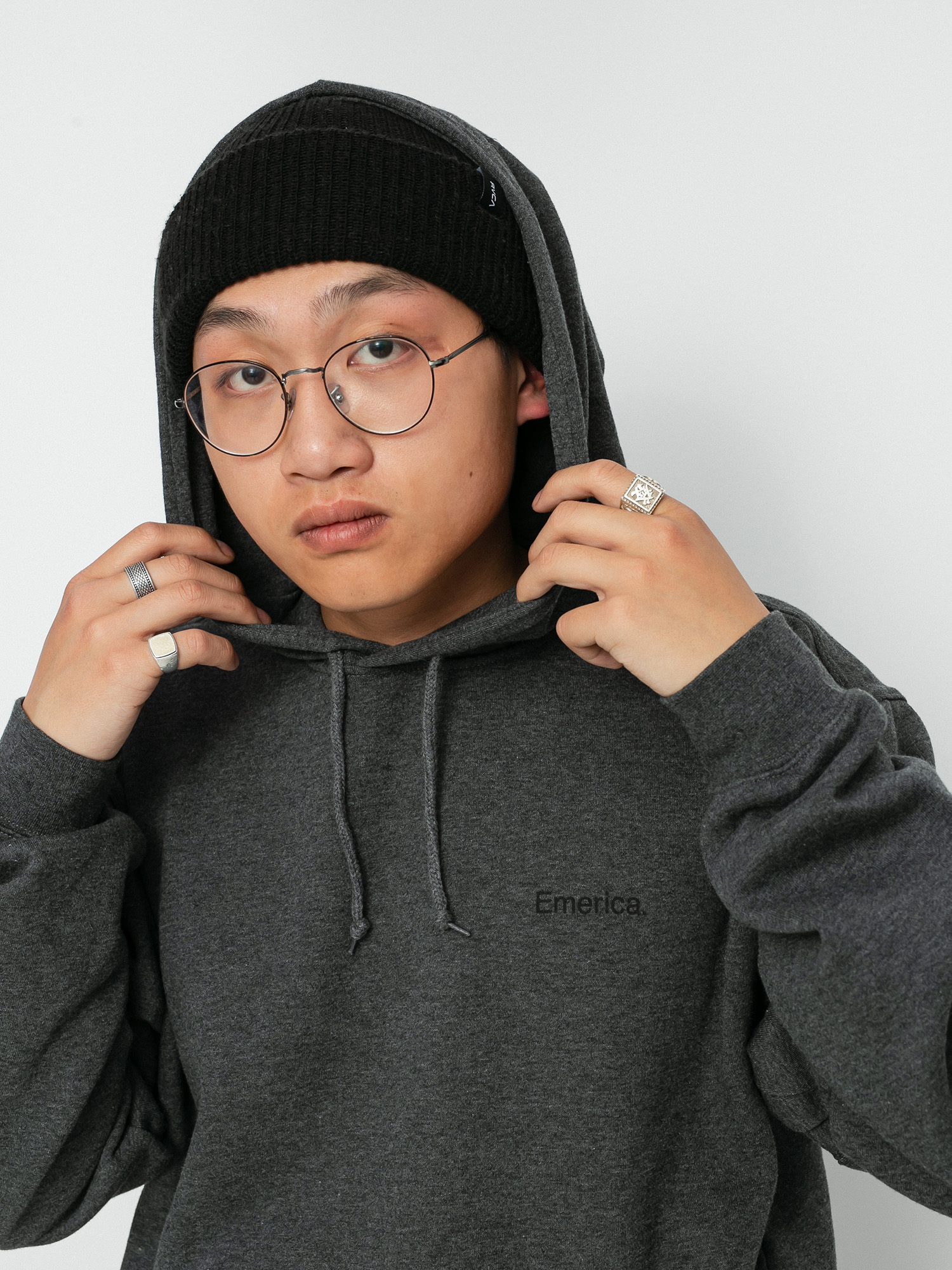 Bluza z kapturem Emerica Pure Triangle HD (charcoal/heather)