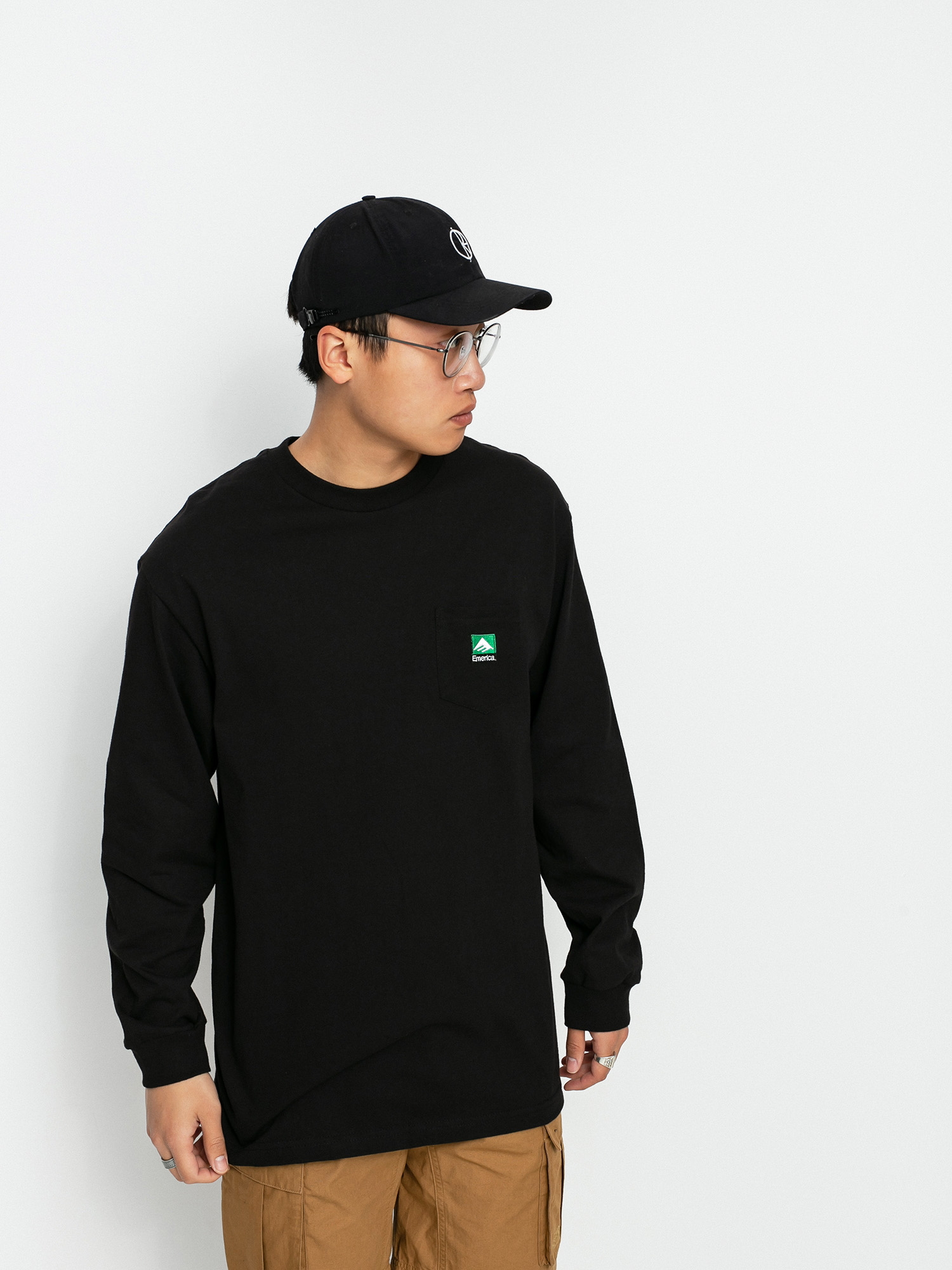 Longsleeve Emerica Logo Pocket (black)