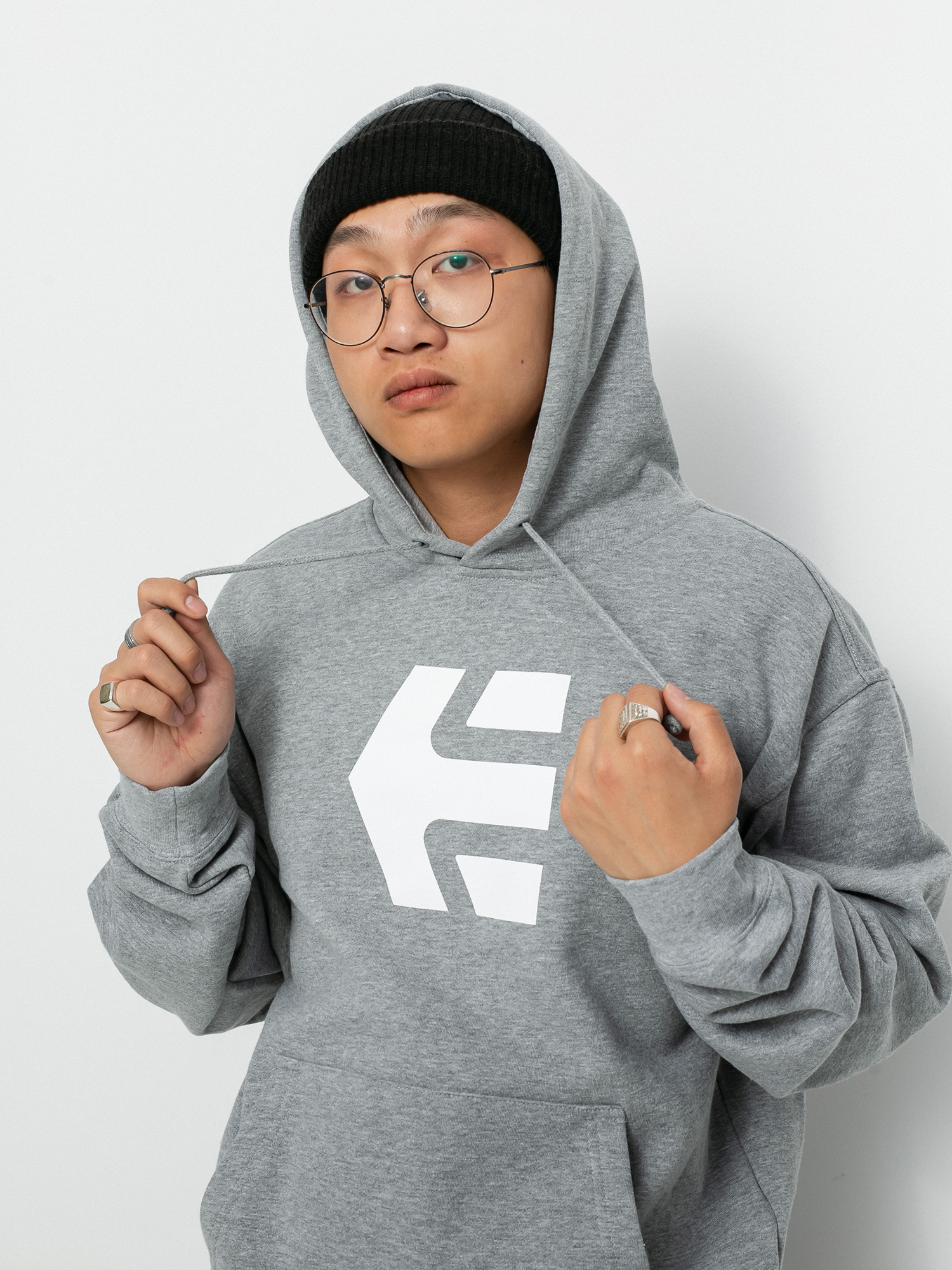 Bluza z kapturem Etnies Classic Icon HD (grey/white)