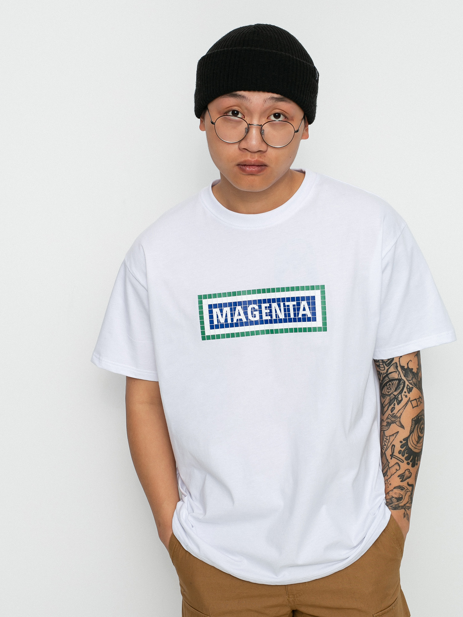 T-shirt Magenta Magenta Station (white)