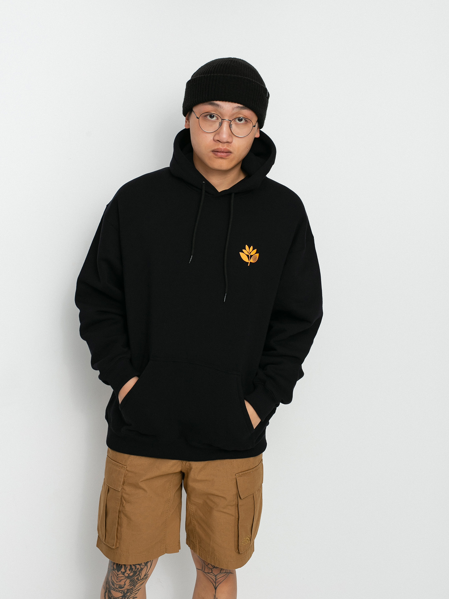 Bluza z kapturem Magenta Classic Plant HD (black)