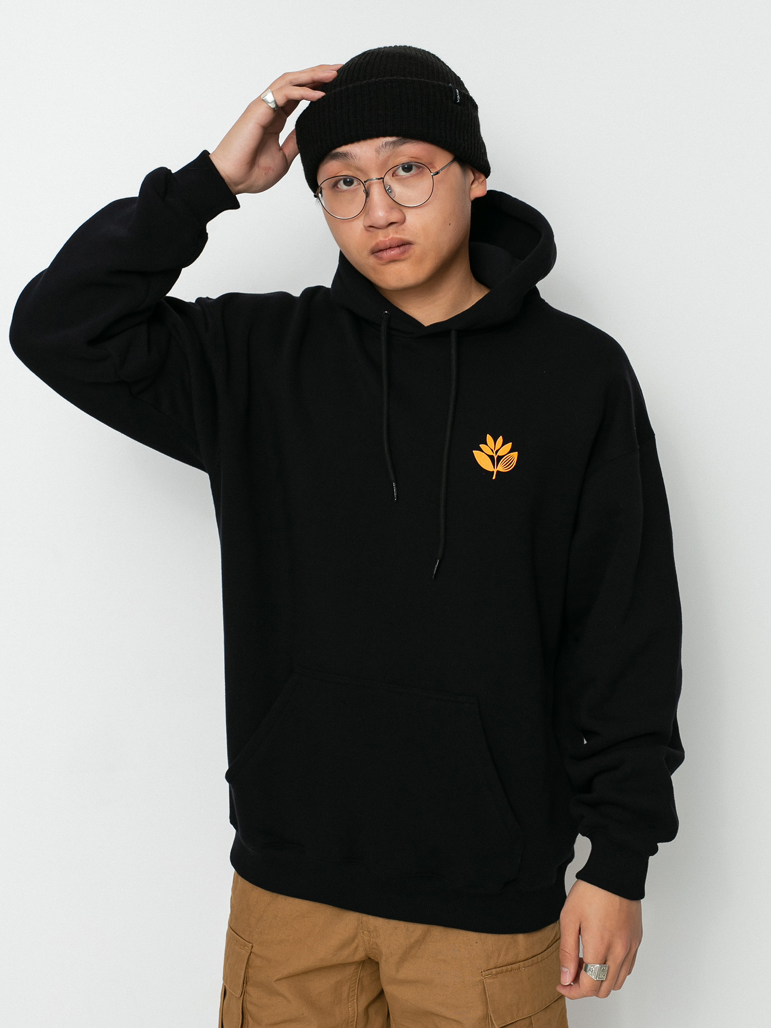 Bluza z kapturem Magenta Classic Plant HD (black)