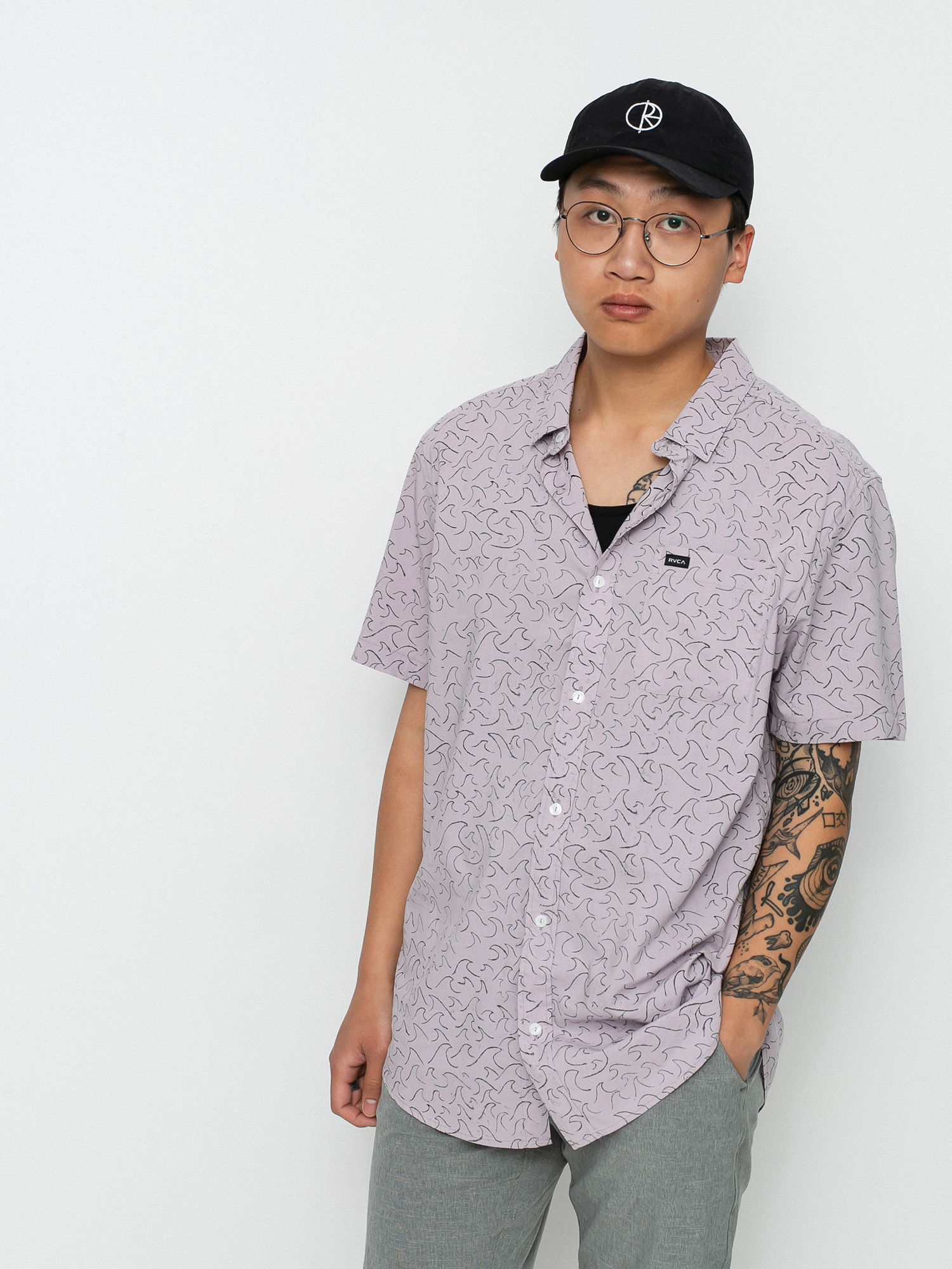 Koszula RVCA Oblow Waves (pale lilac)