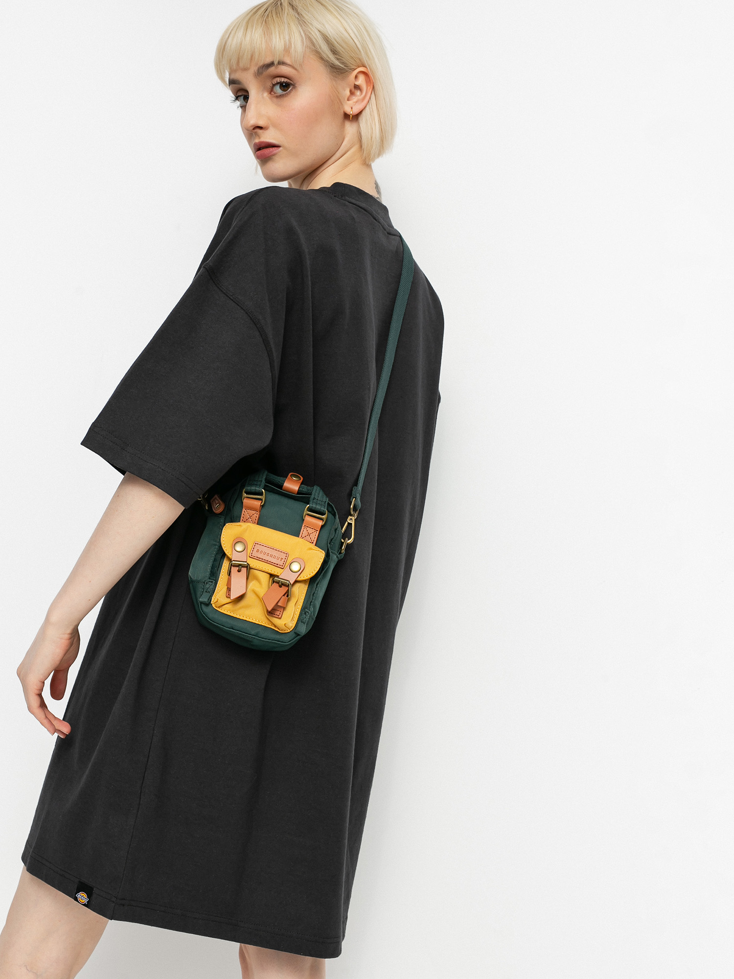 Saszetka Doughnut Macaroon Tiny (slate green x yellow)