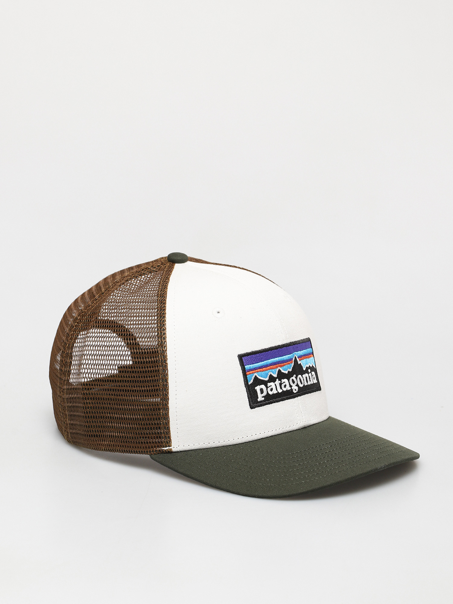 Czapka z daszkiem Patagonia P 6 Logo Trucker (white w/kelp forest)