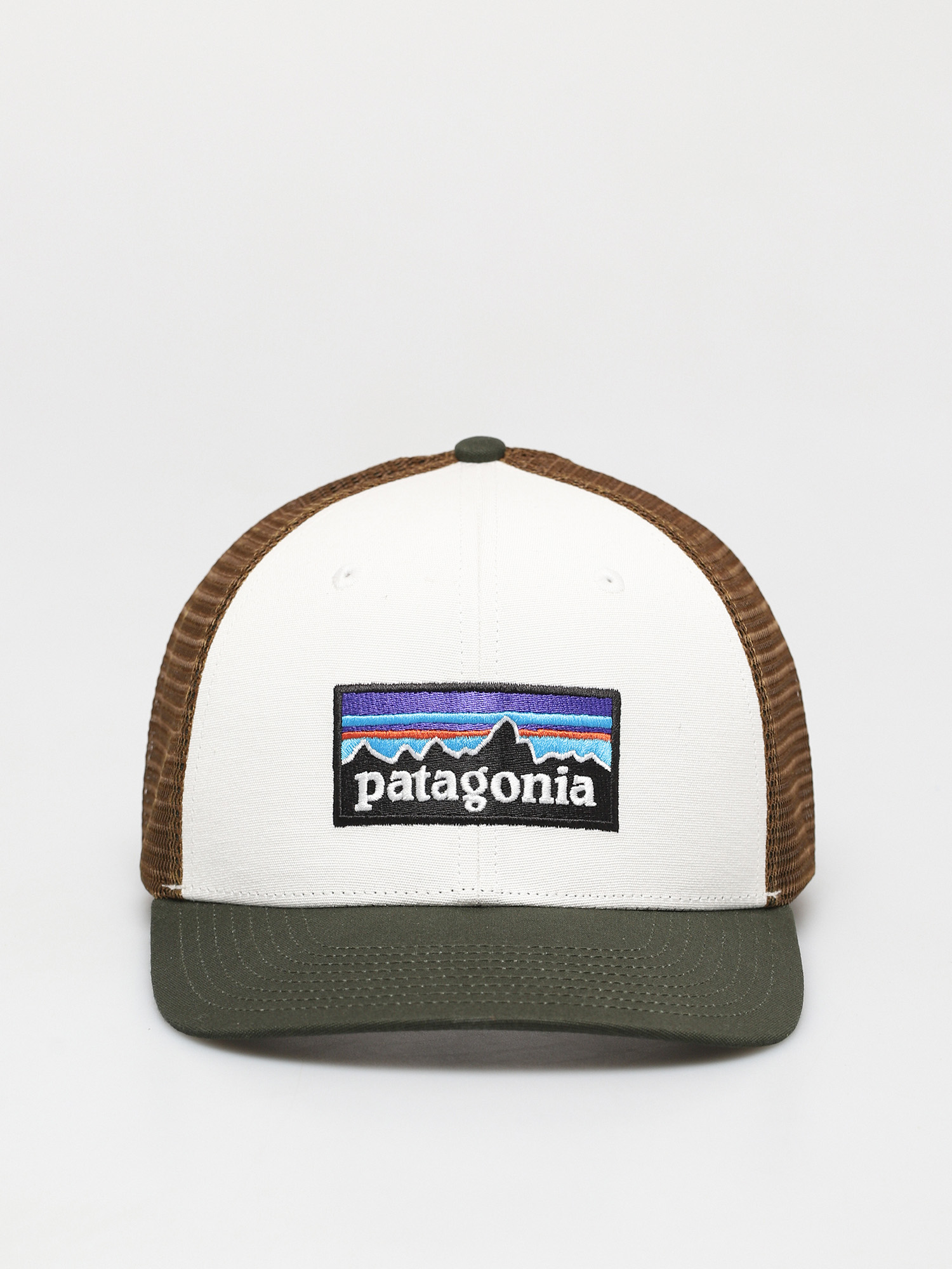 Czapka z daszkiem Patagonia P 6 Logo Trucker (white w/kelp forest)