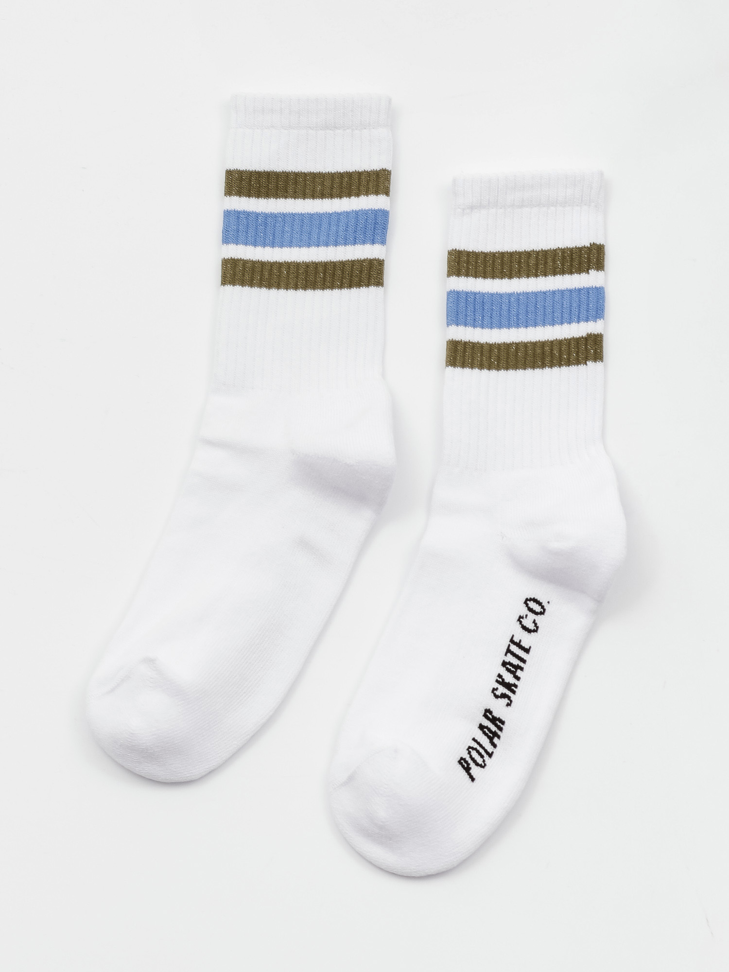 Skarpetki Polar Skate Stripe (white/army/blue)