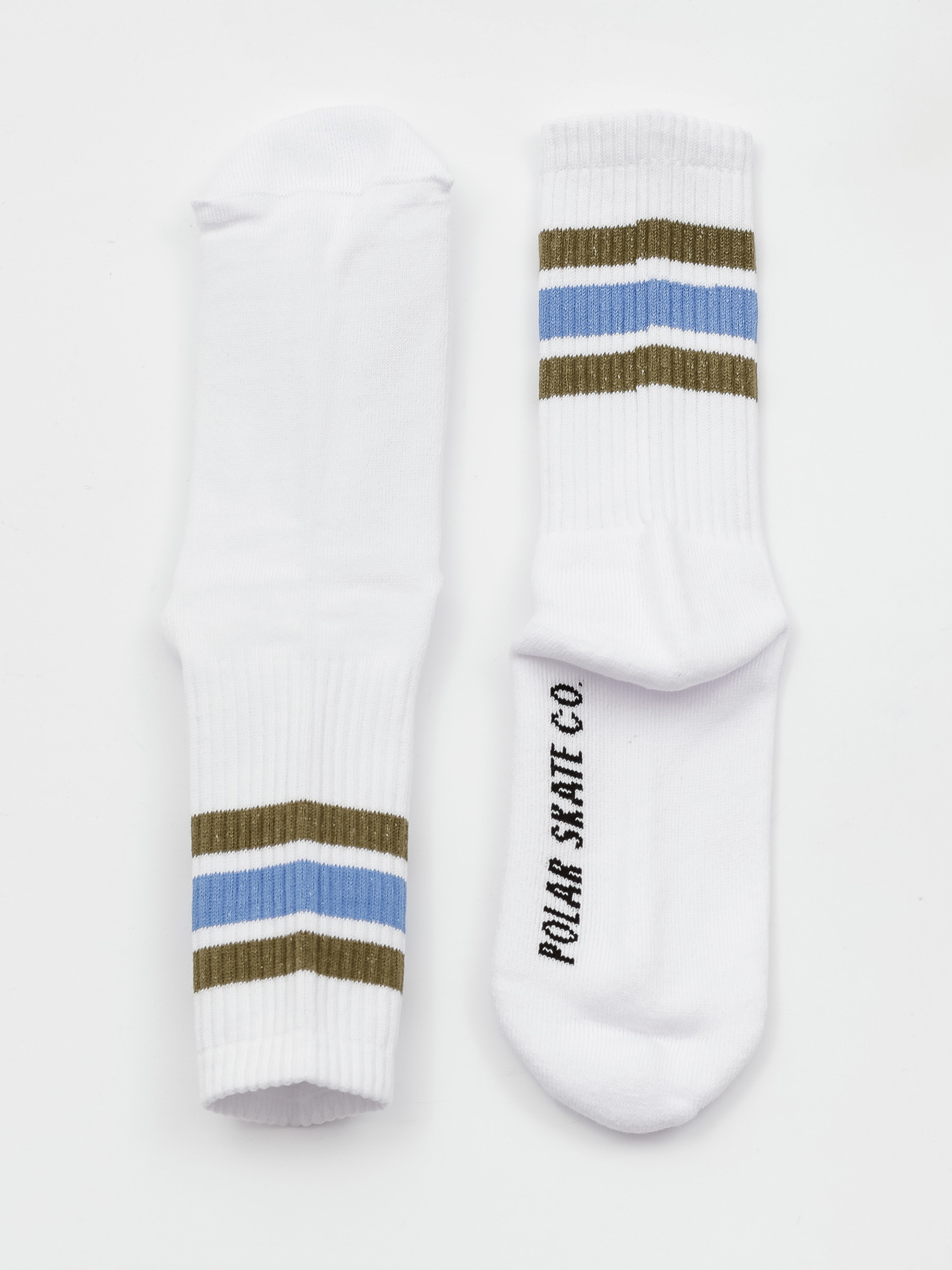 Skarpetki Polar Skate Stripe (white/army/blue)