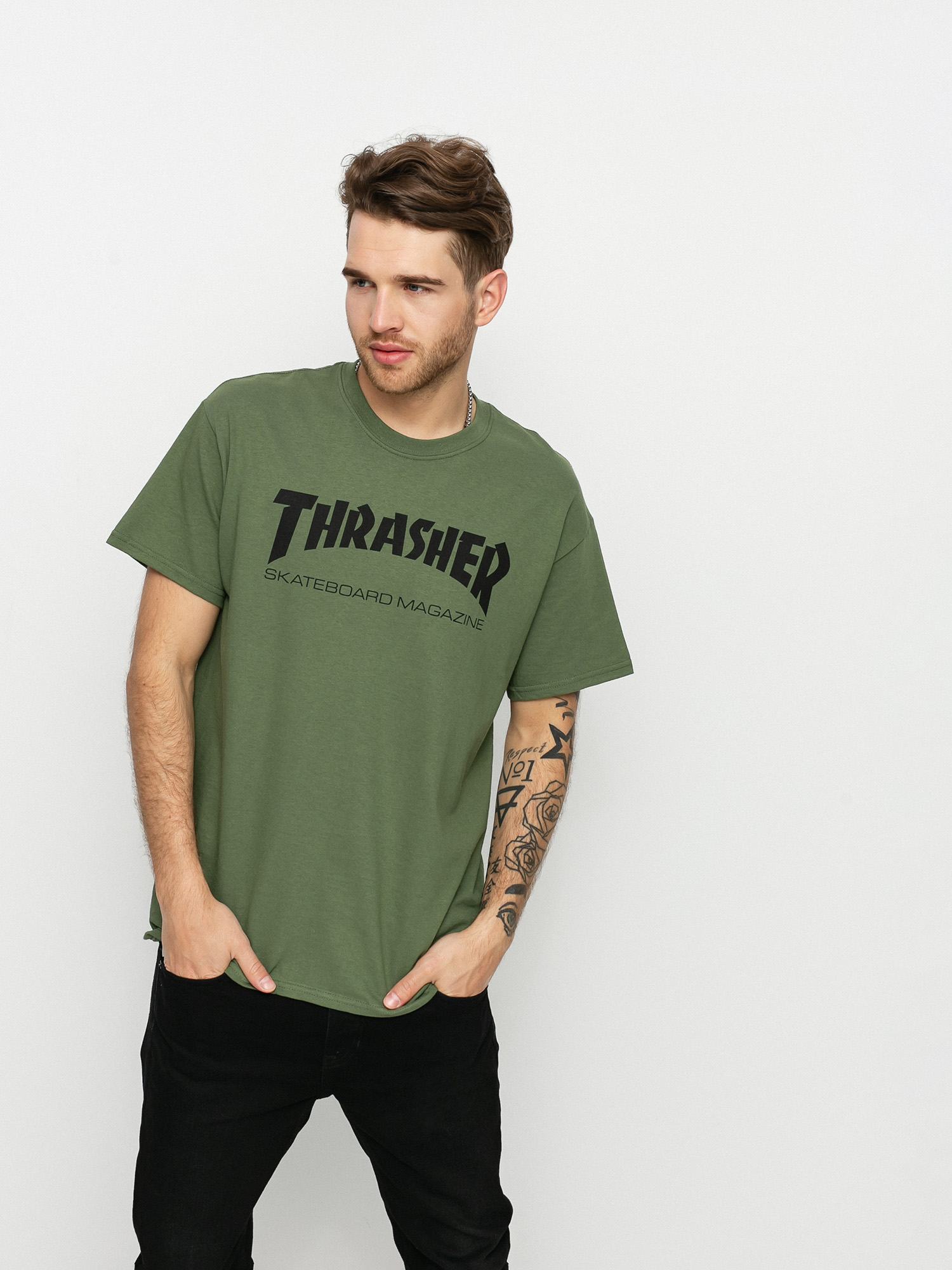 T-shirt Thrasher Skate Mag (military green)