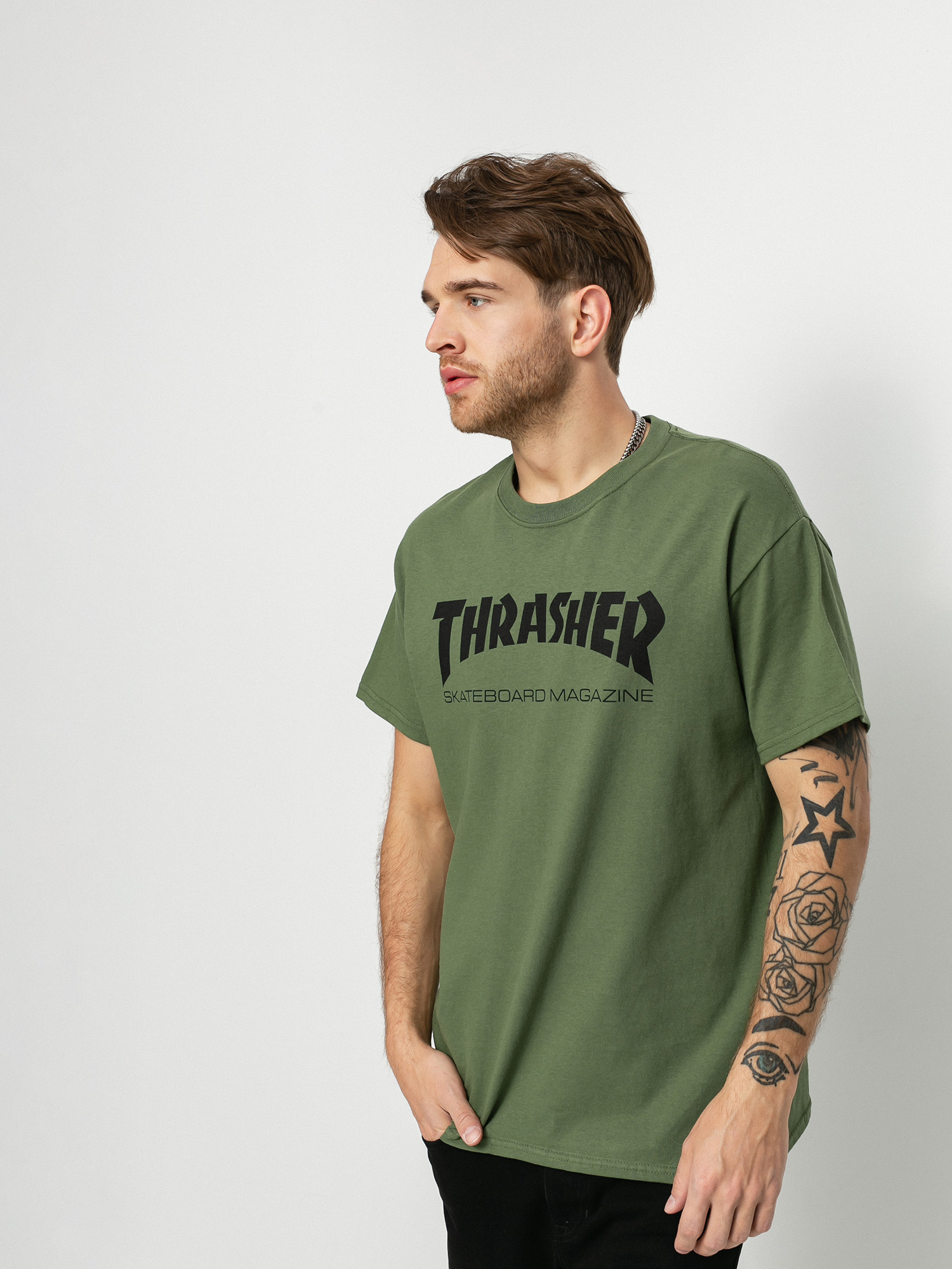 T-shirt Thrasher Skate Mag (military green)