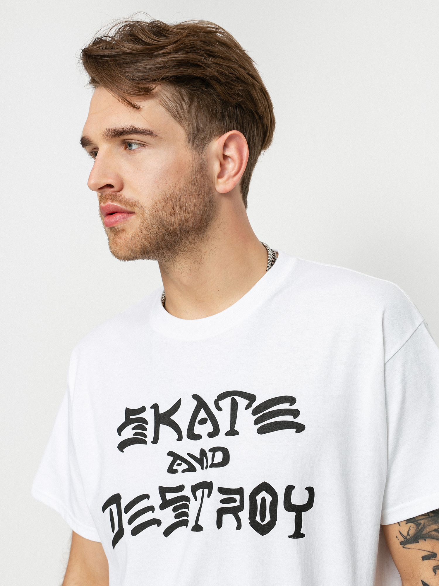 T-shirt Thrasher Skate And Destroy (white)