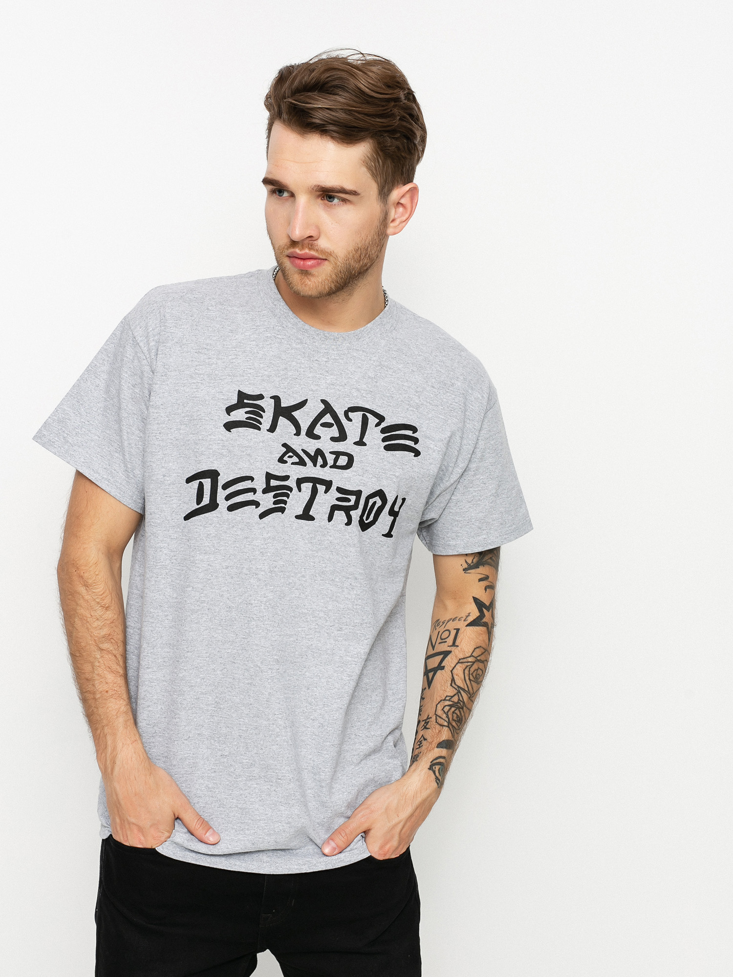 T-shirt Thrasher Skate And Destroy (grey)