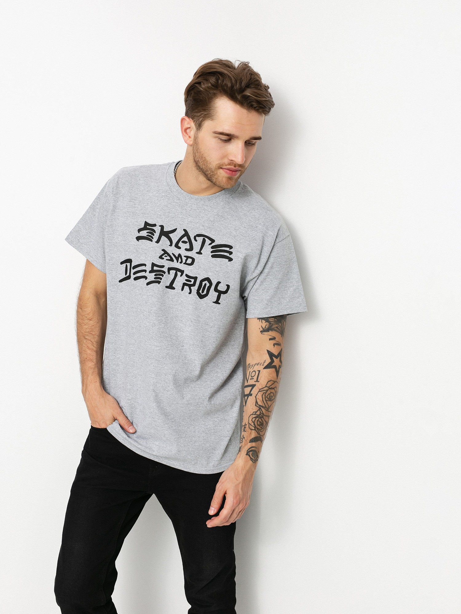 T-shirt Thrasher Skate And Destroy (grey)