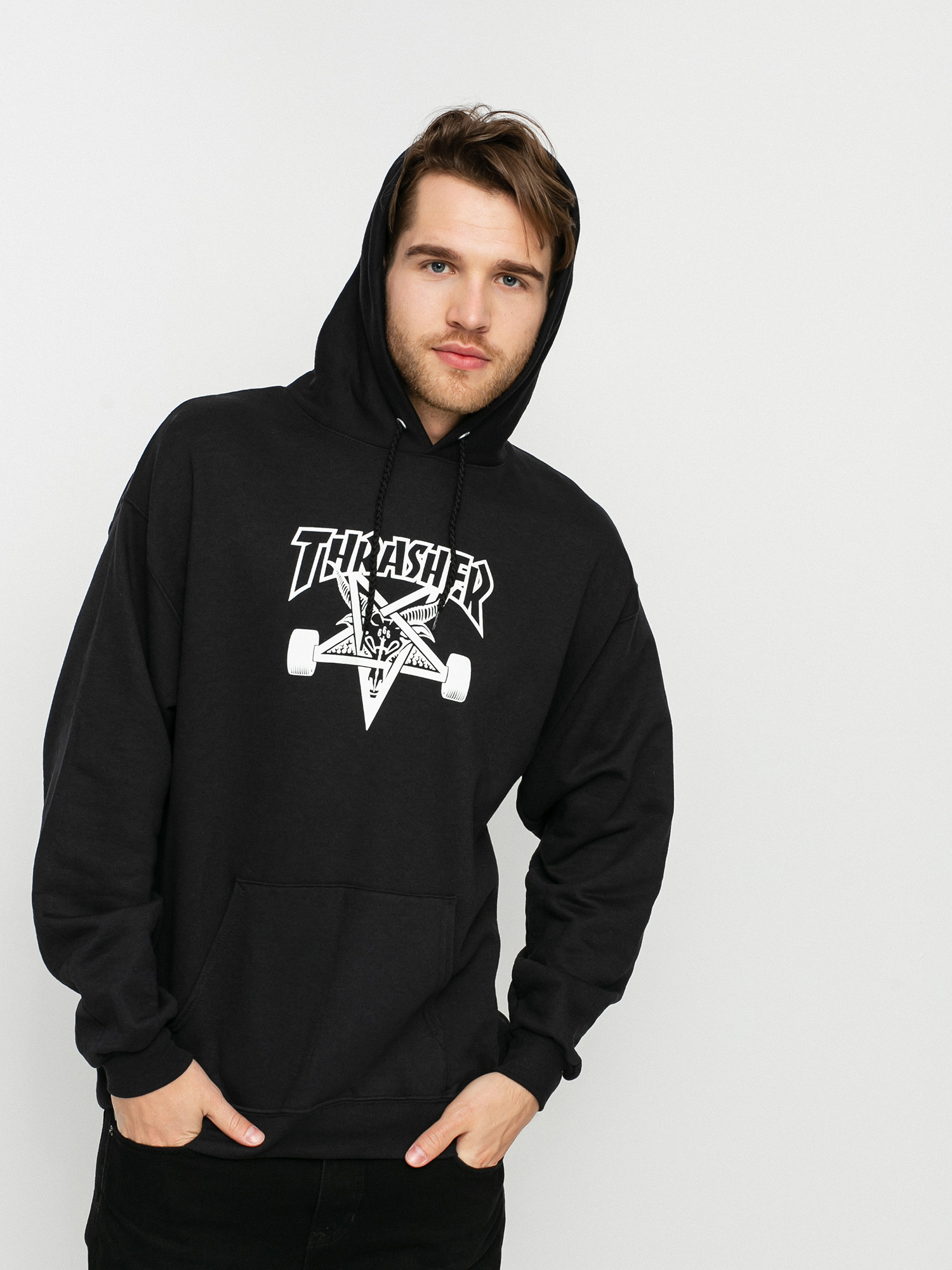 Bluza z kapturem Thrasher Skate Goat HD (black/white)