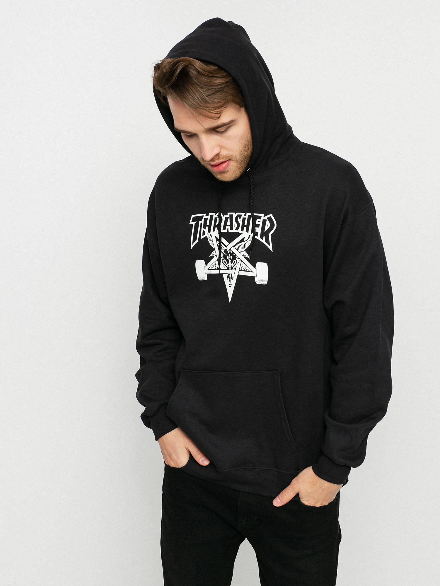 Bluza z kapturem Thrasher Skate Goat HD (black/white)