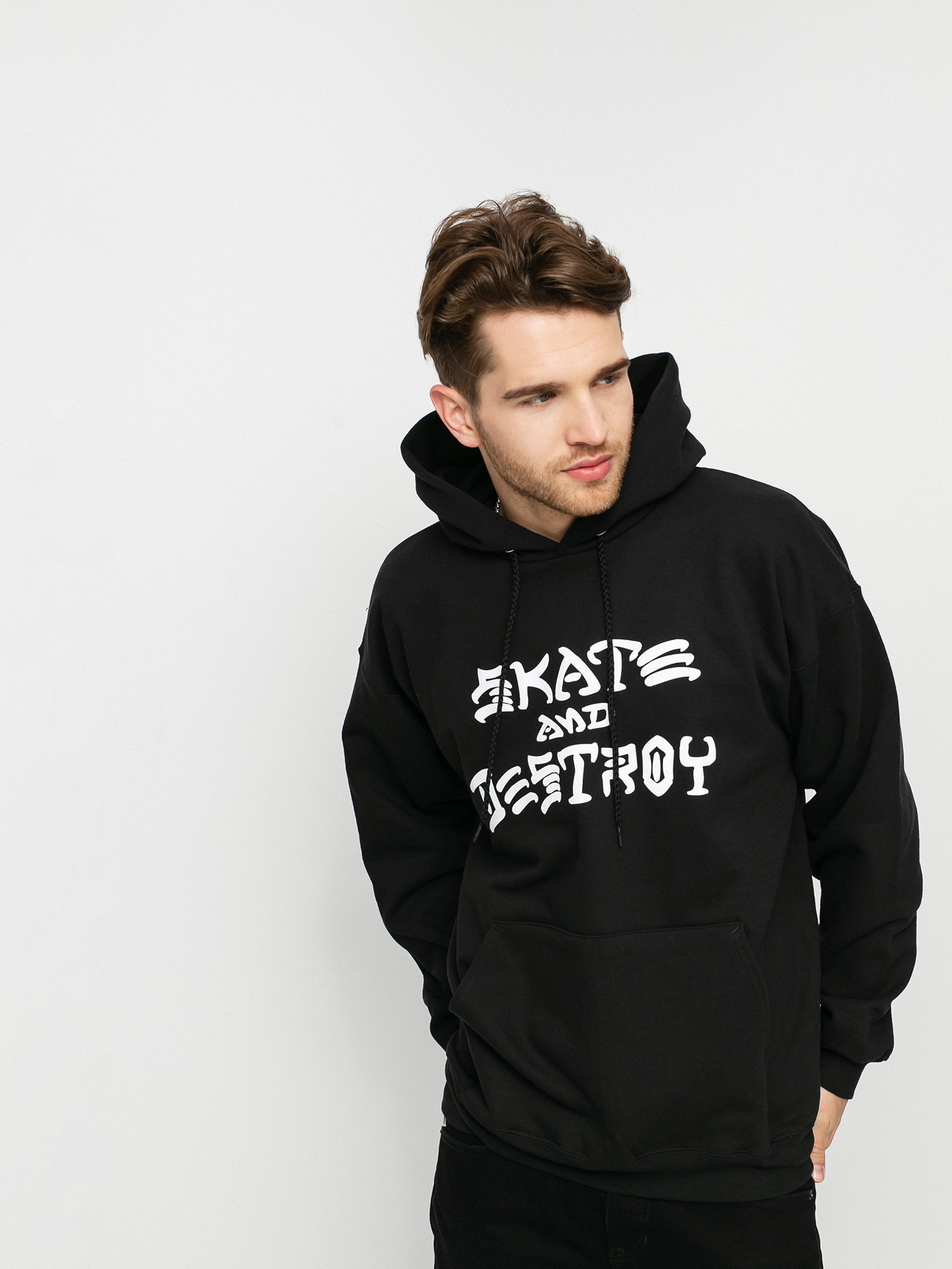 Bluza z kapturem Thrasher Skate And Destroy HD (black)