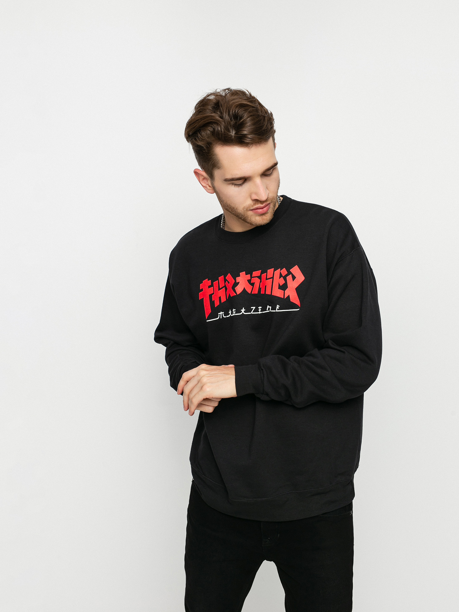 Bluza Thrasher Godzilla Crew (black)