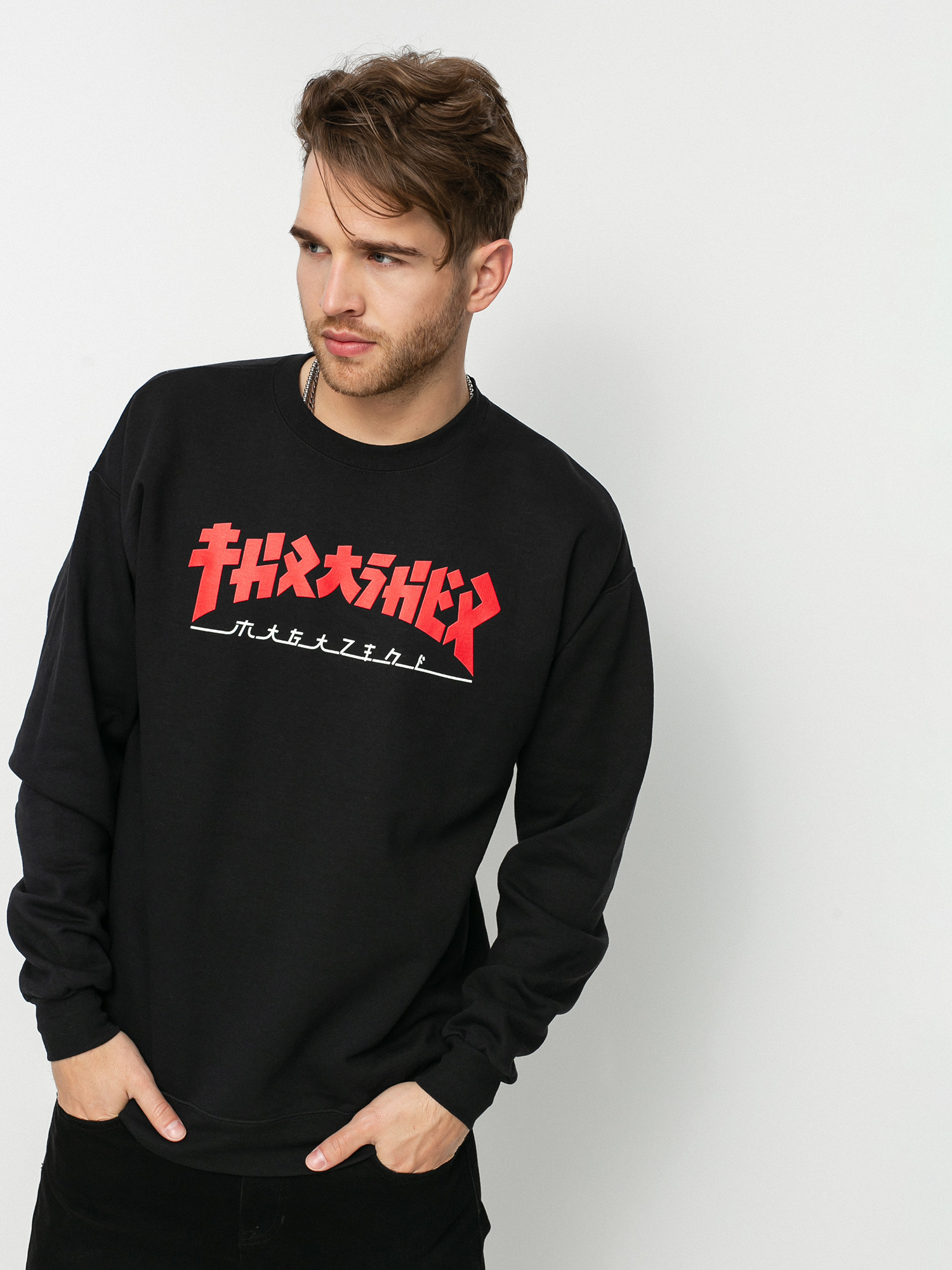 Bluza Thrasher Godzilla Crew (black)