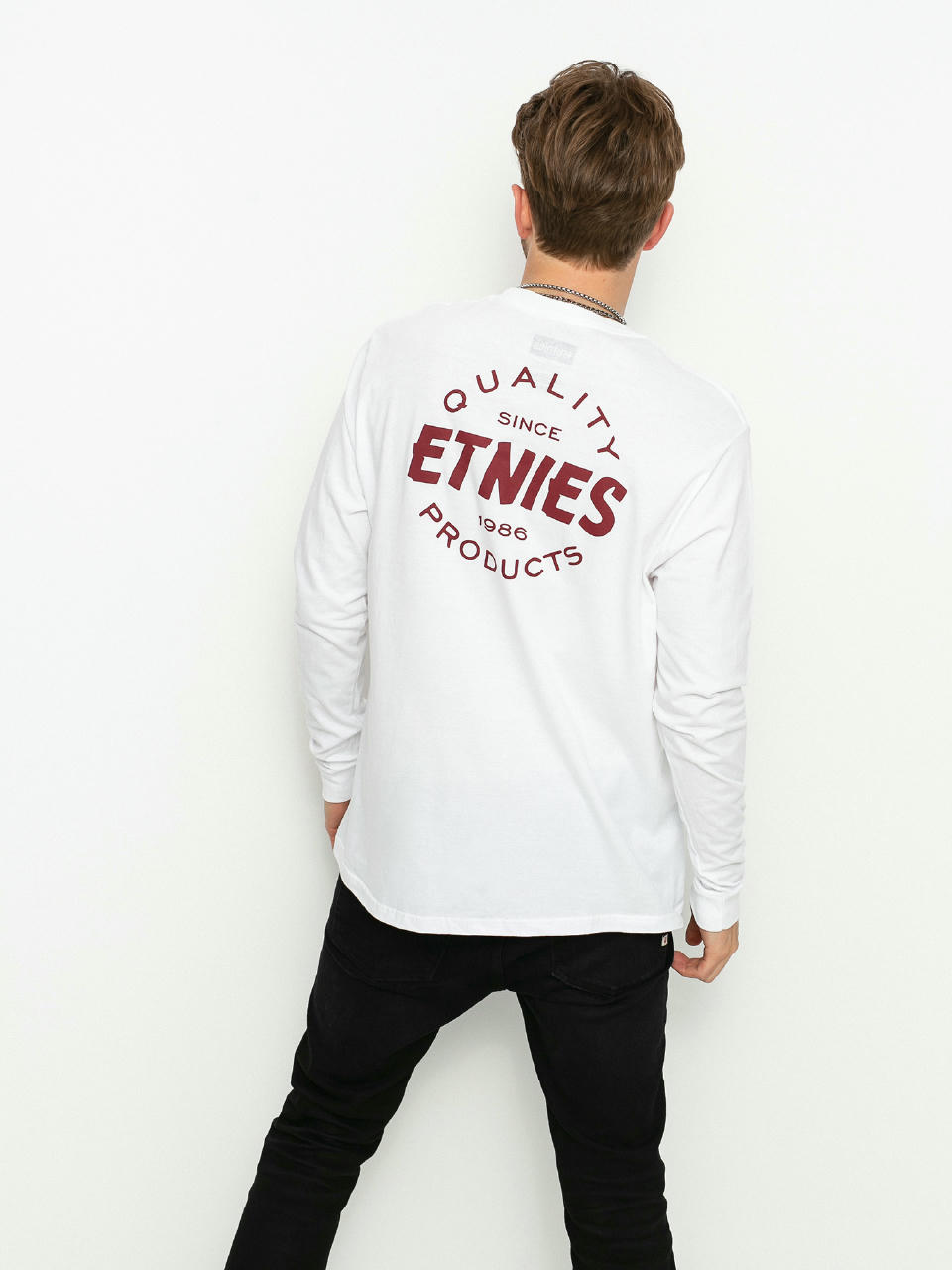 Longsleeve Etnies Quality Control (white/burgundy)