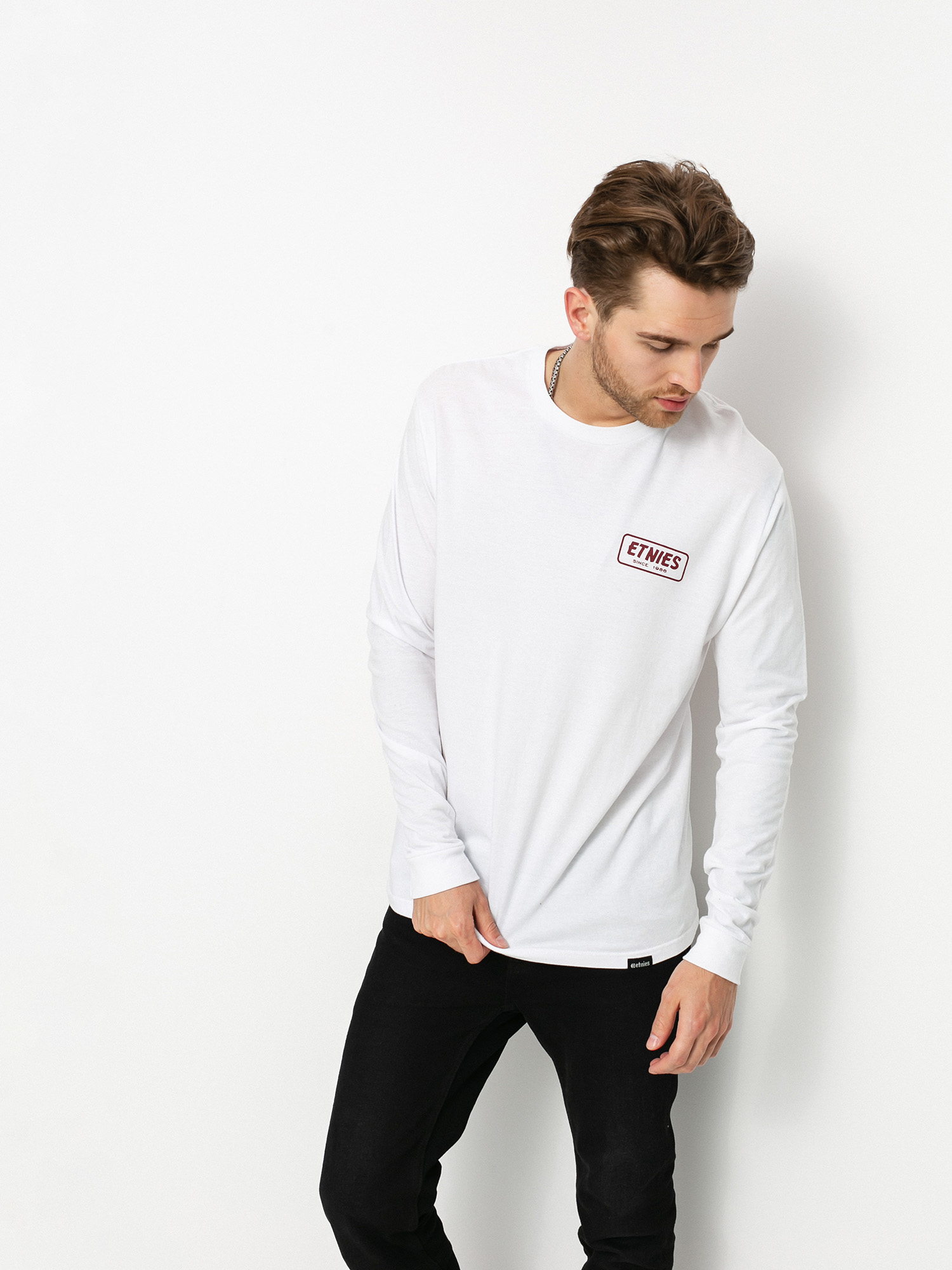 Longsleeve Etnies Quality Control (white/burgundy)
