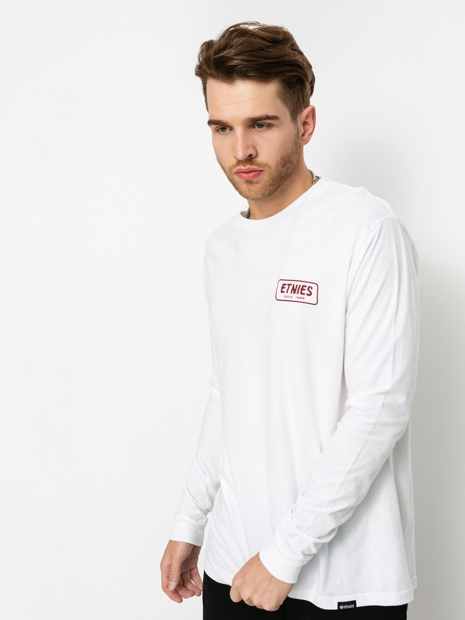 Longsleeve Etnies Quality Control (white/burgundy)