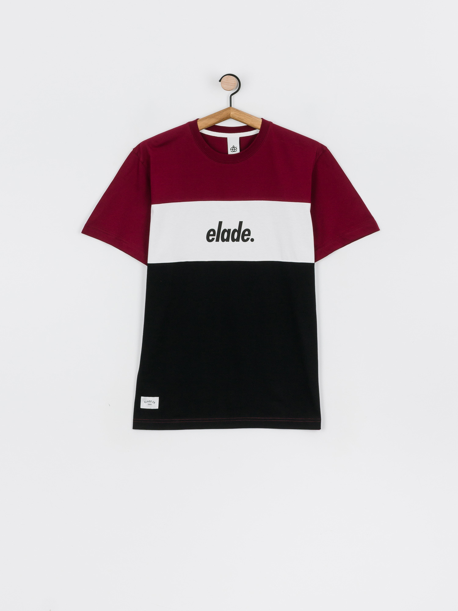 T-shirt Elade Colour Block 2 (maroon/white/black)