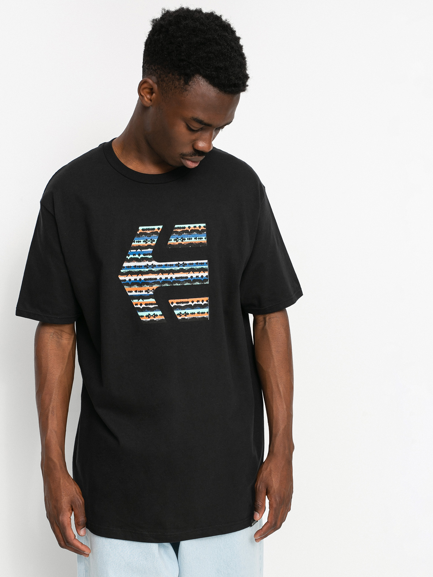 T-shirt Etnies Icon Print (black/blue)