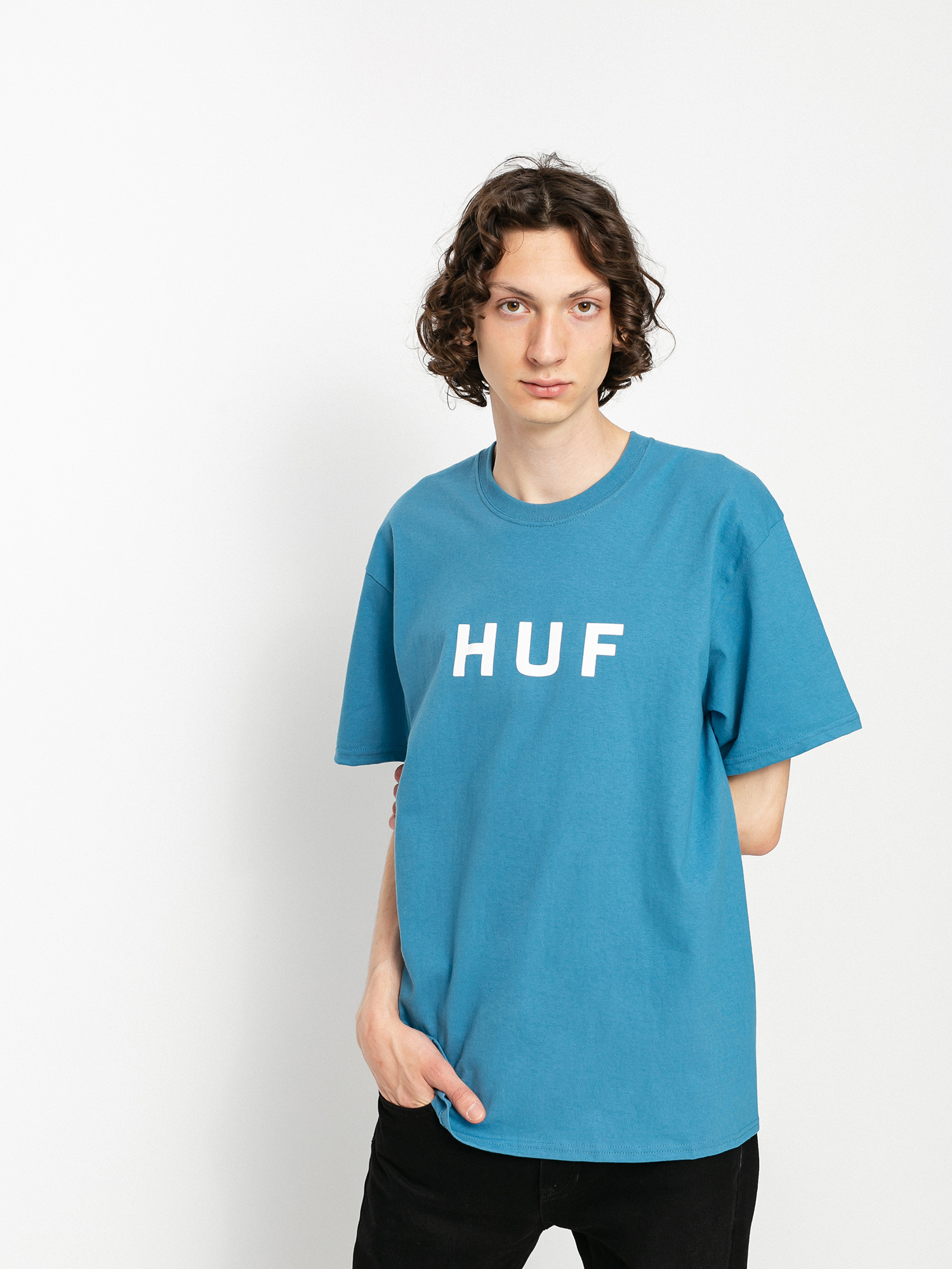 T-shirt HUF Essentials Og Logo (columbia blue)