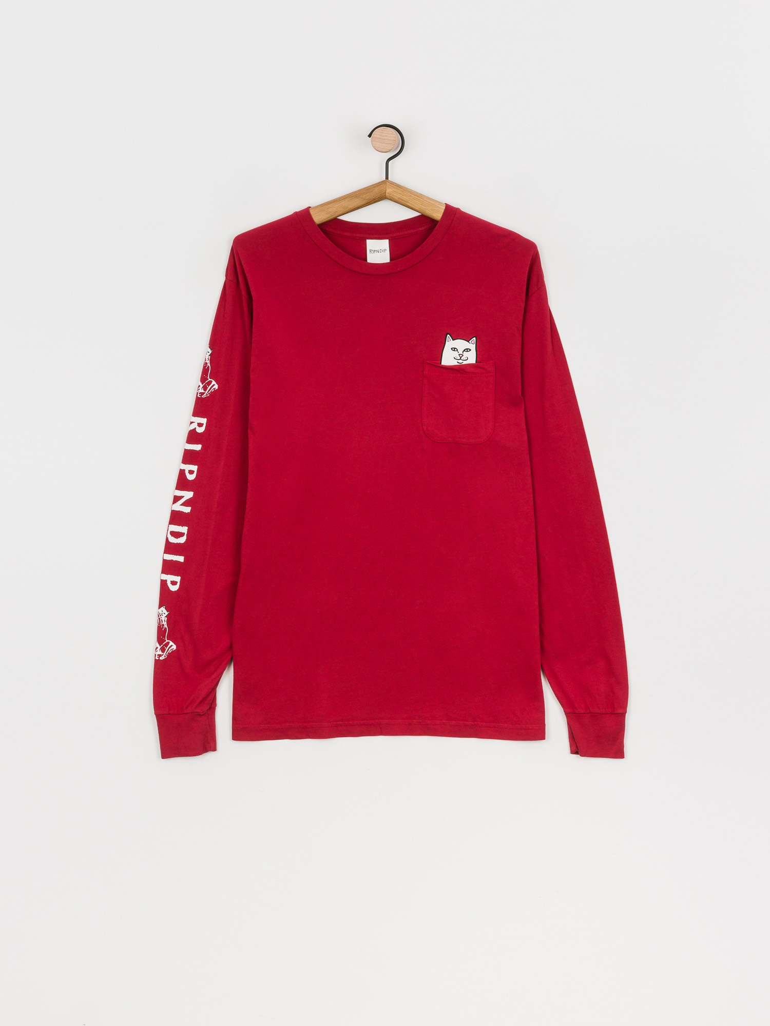 Longsleeve RipNDip Lord Nermal Pocket (burgundy)