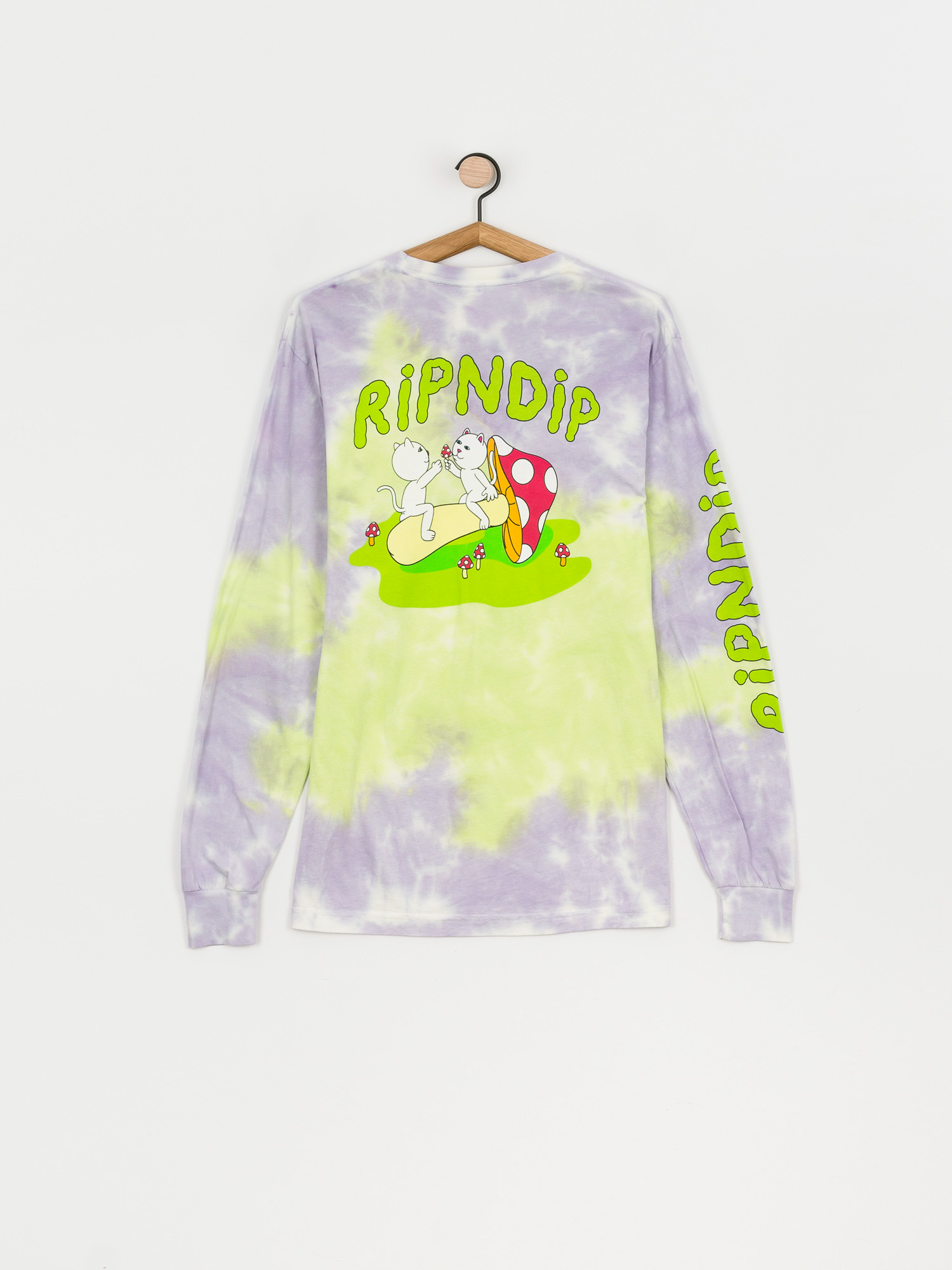 Longsleeve RipNDip Sharing is Caring (neon & lavender tie dye)