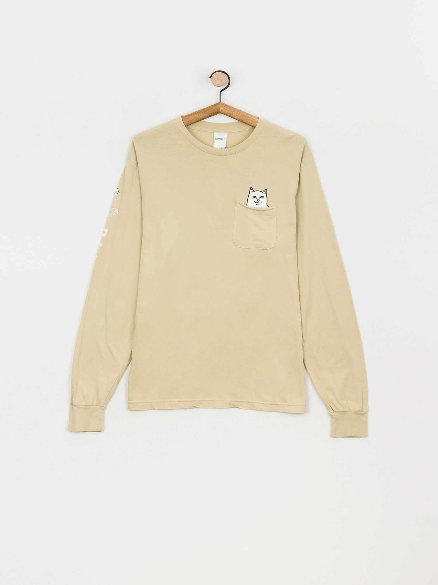 Longsleeve RipNDip Lord Nermal Pocket (tan)