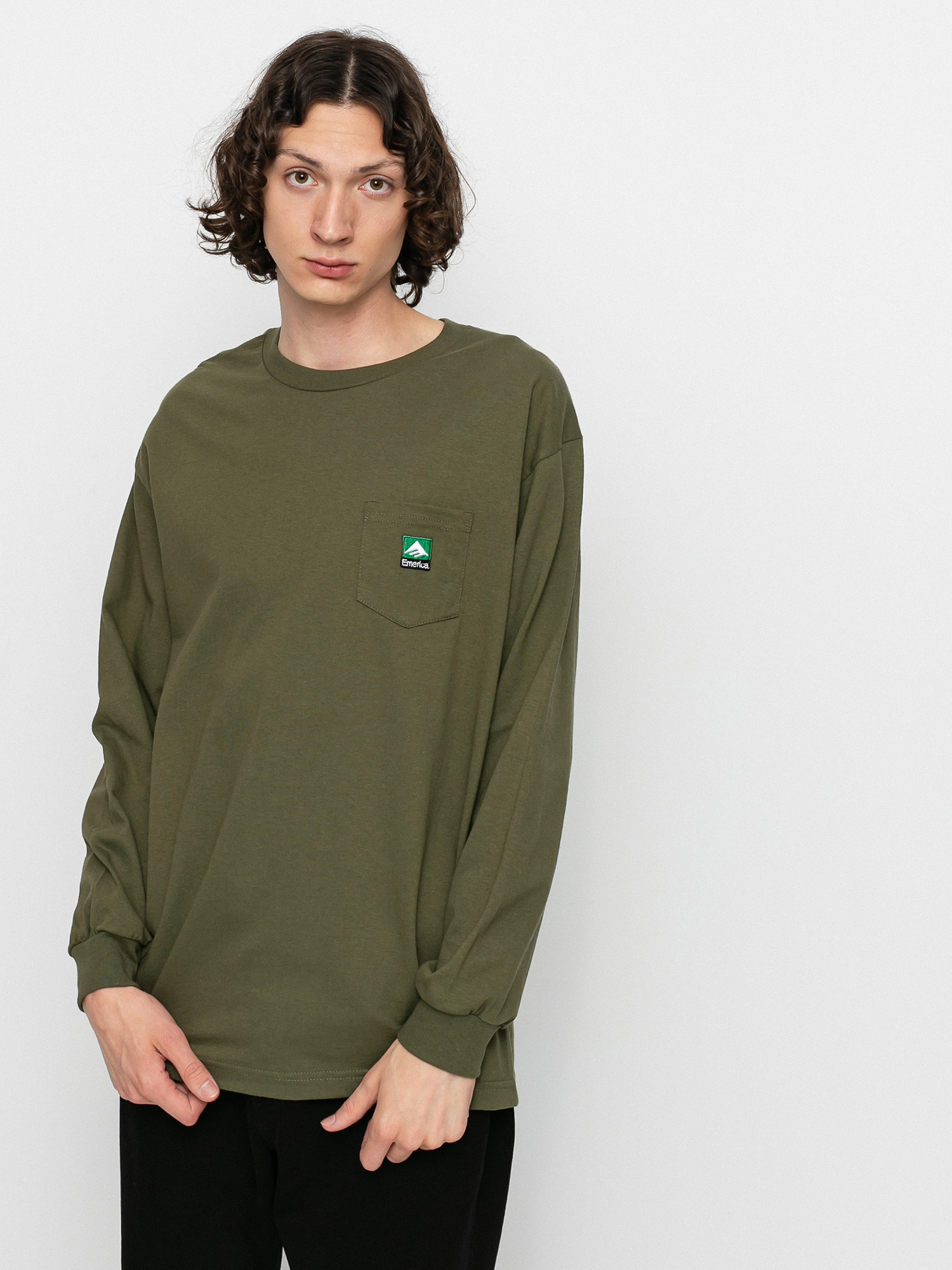 Longsleeve Emerica Logo Pocket (army)