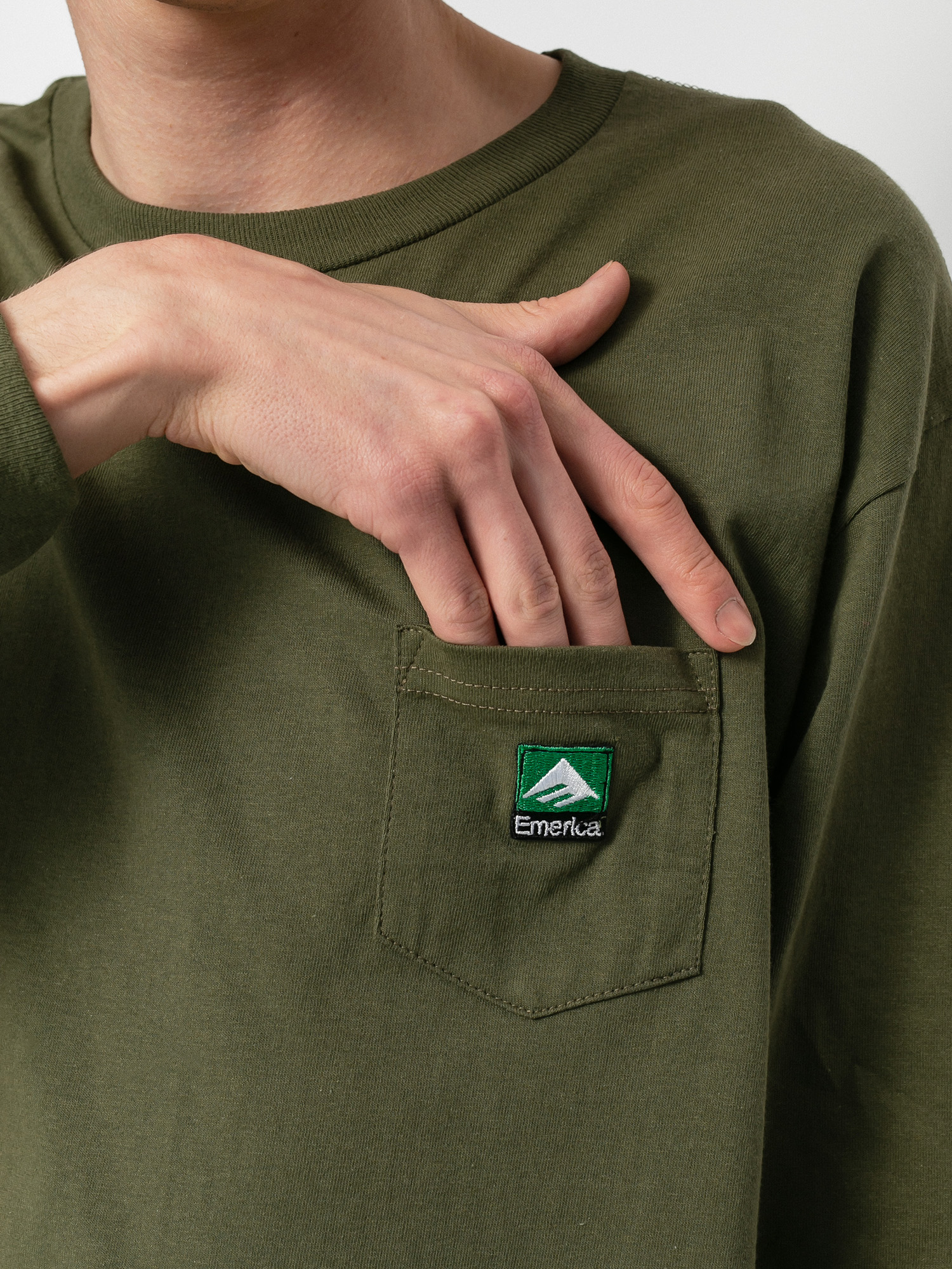 Longsleeve Emerica Logo Pocket (army)