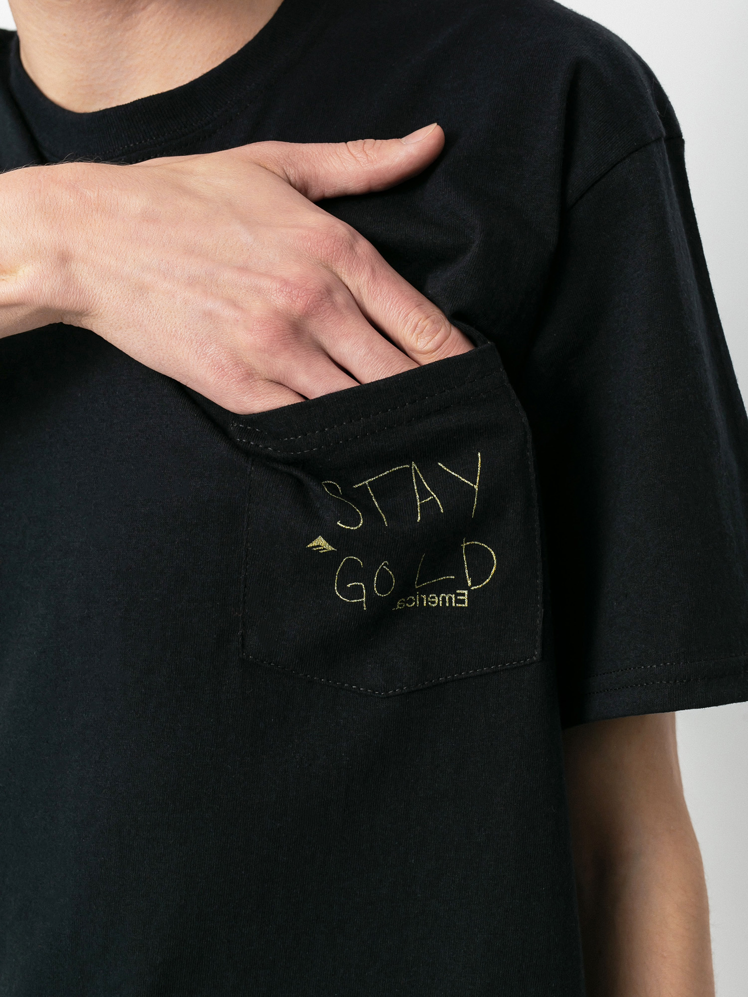 T-shirt Emerica Stay Gold Pocket (black)