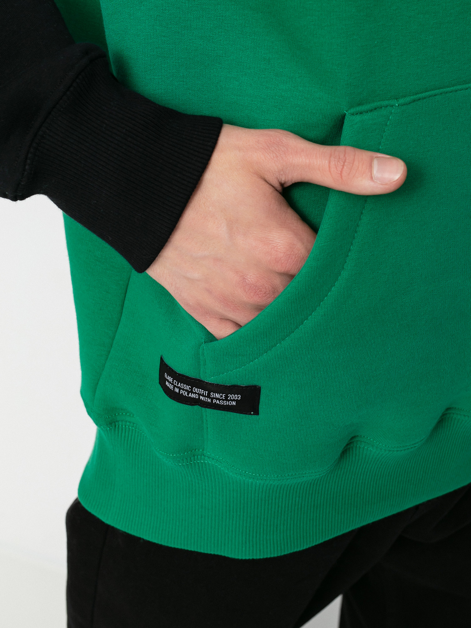 Bluza z kapturem Elade Colour Block HD (black/white/green)