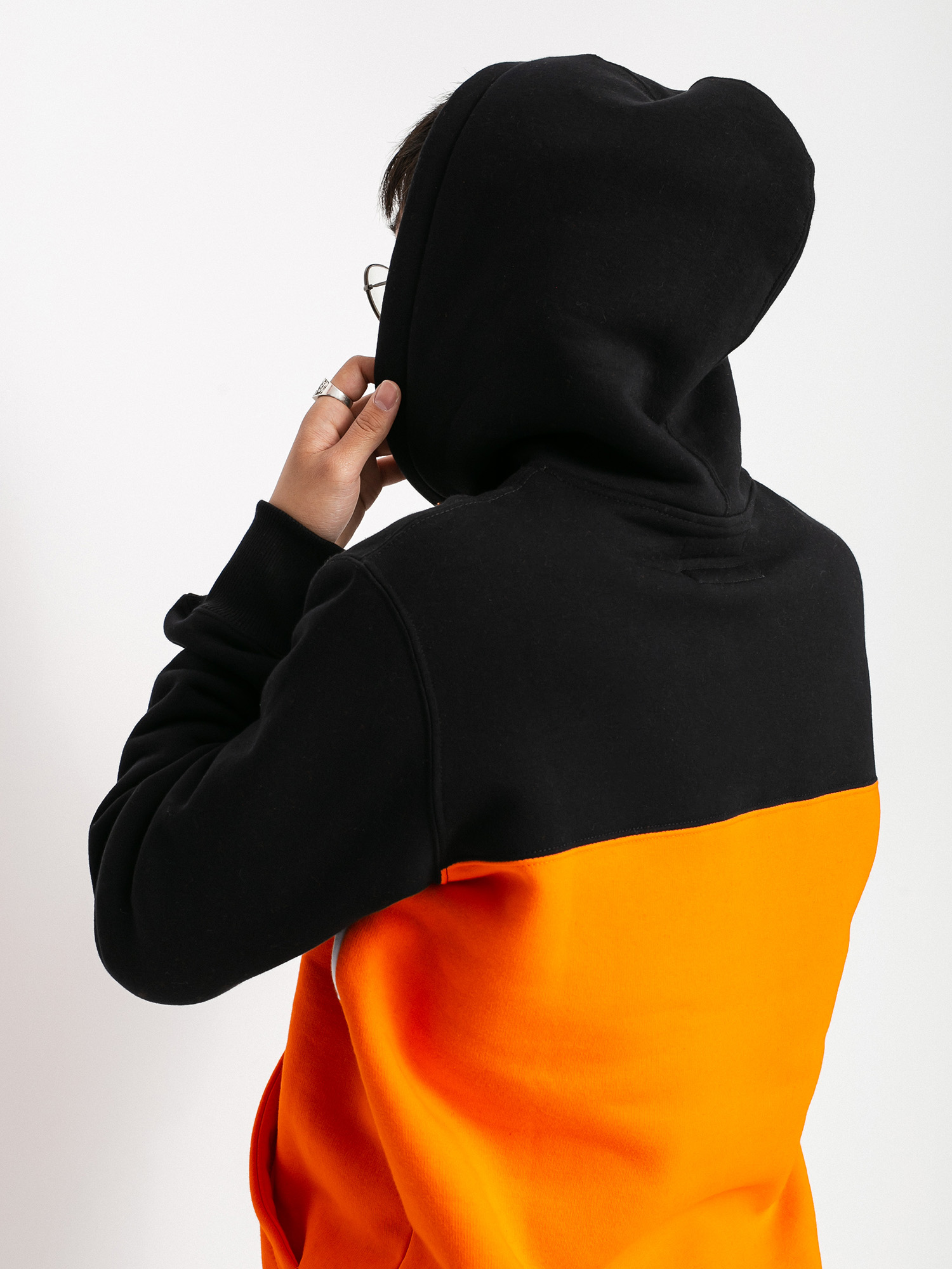 Bluza z kapturem Elade Colour Block HD (black/white/orange)