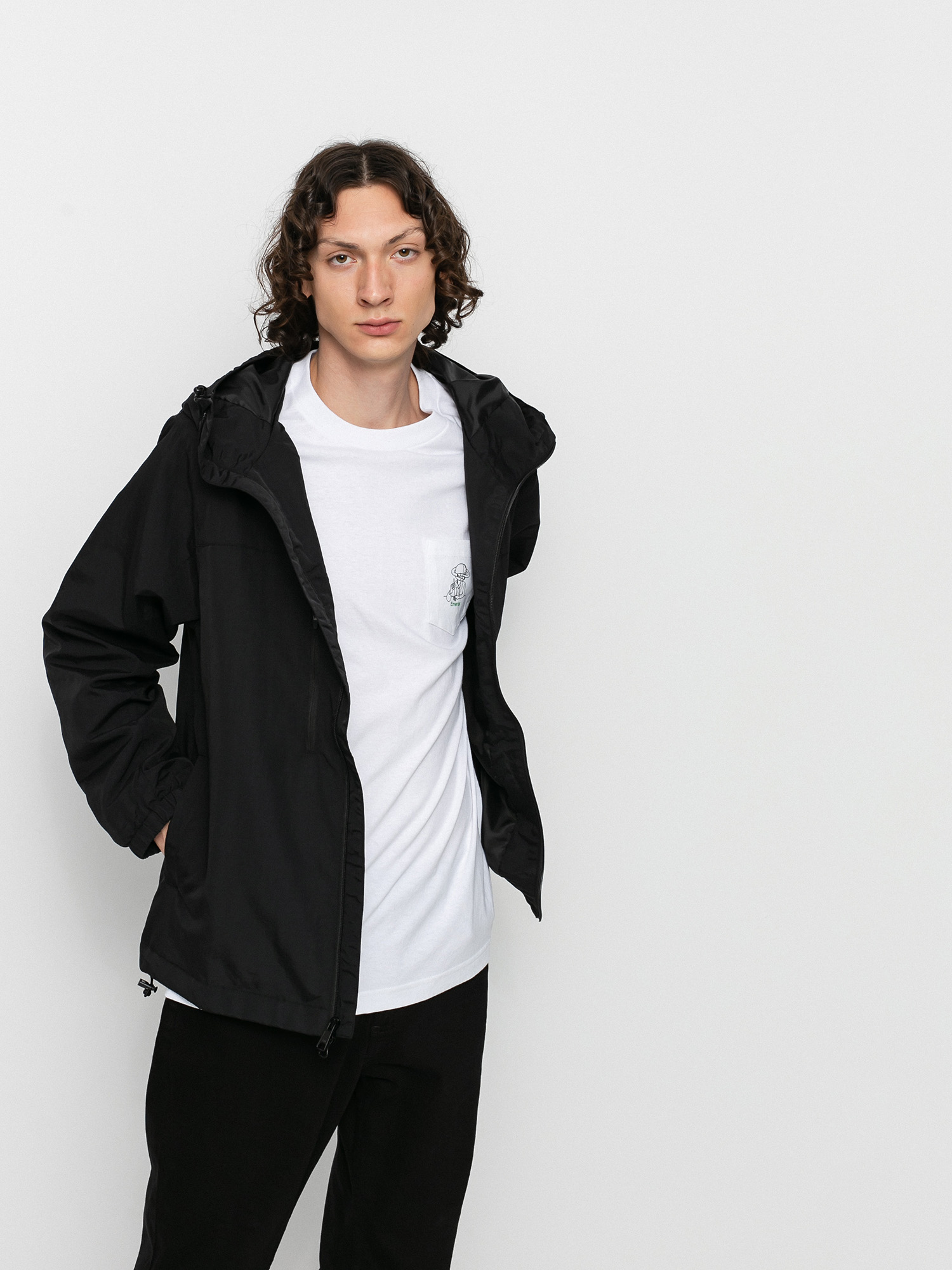 Kurtka HUF Essentials Zip Standard Shell (black)