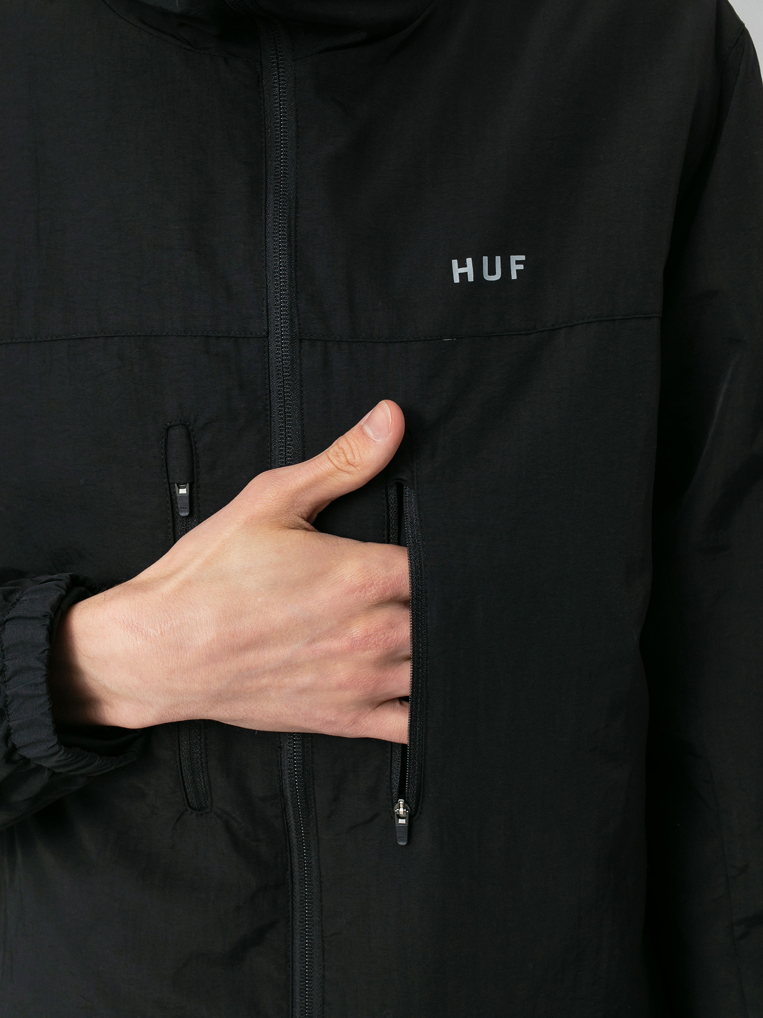 Kurtka HUF Essentials Zip Standard Shell (black)
