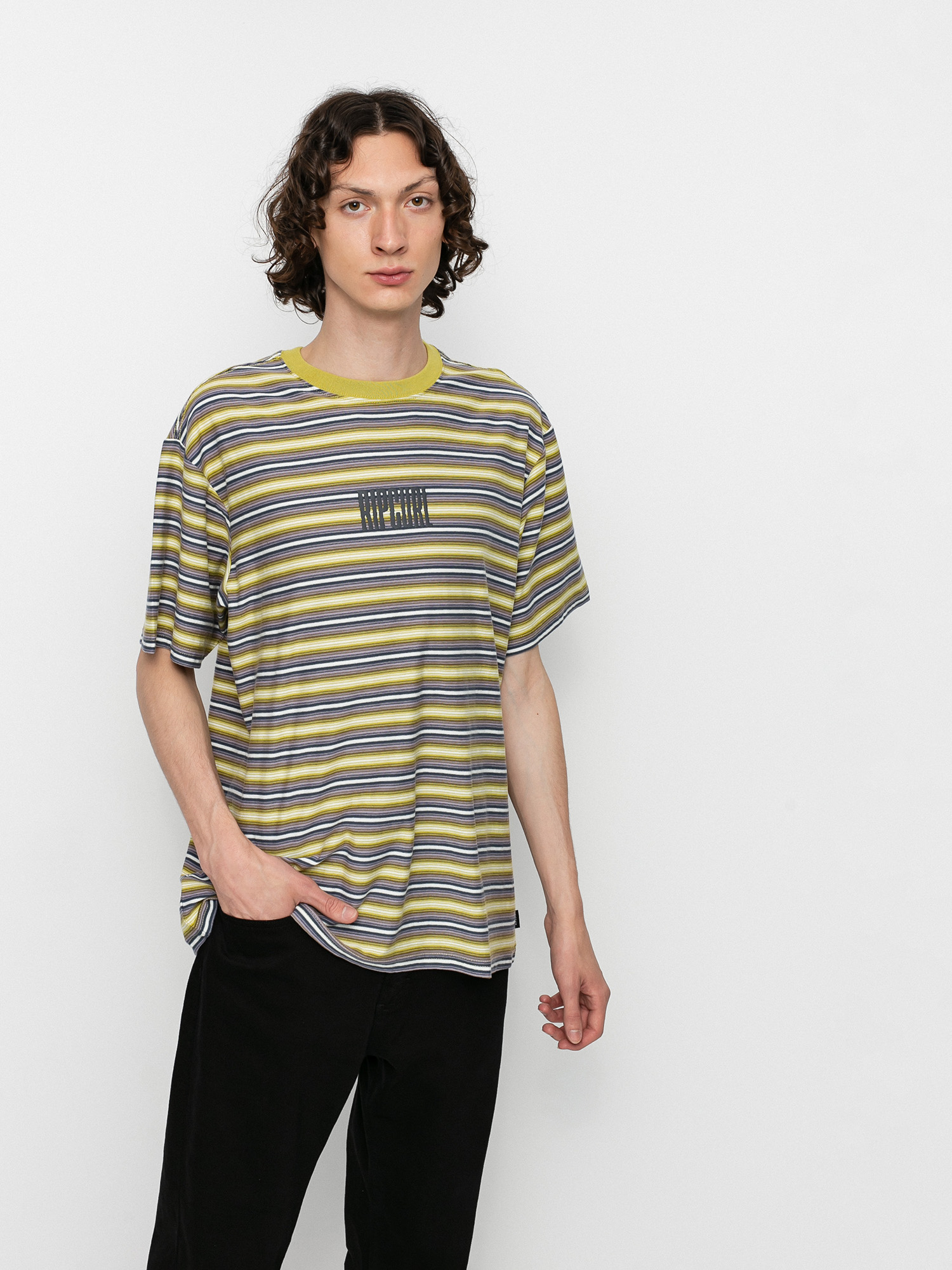 T-shirt Rip Curl Mind Wave Stripe (washed lime)