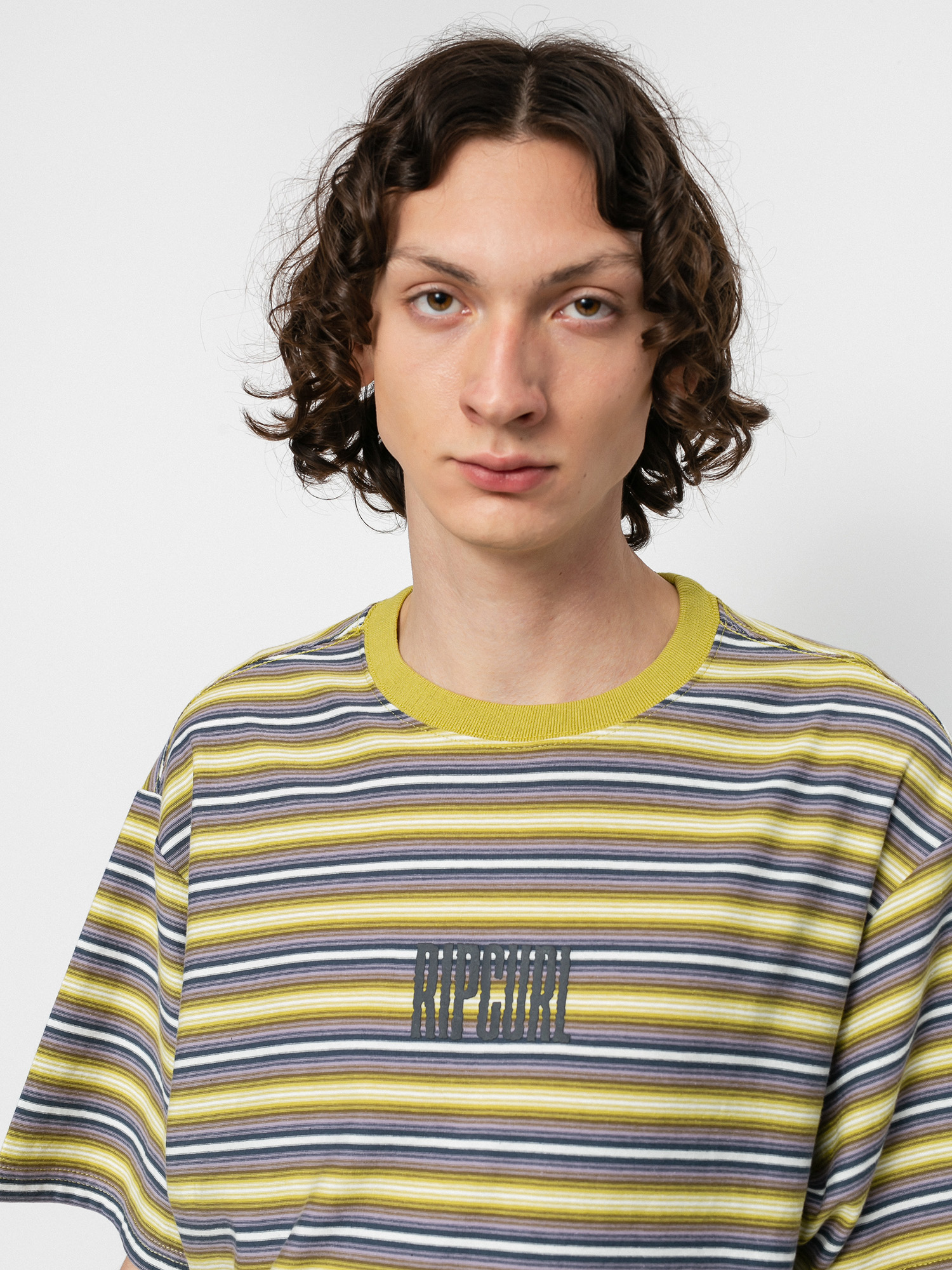 T-shirt Rip Curl Mind Wave Stripe (washed lime)