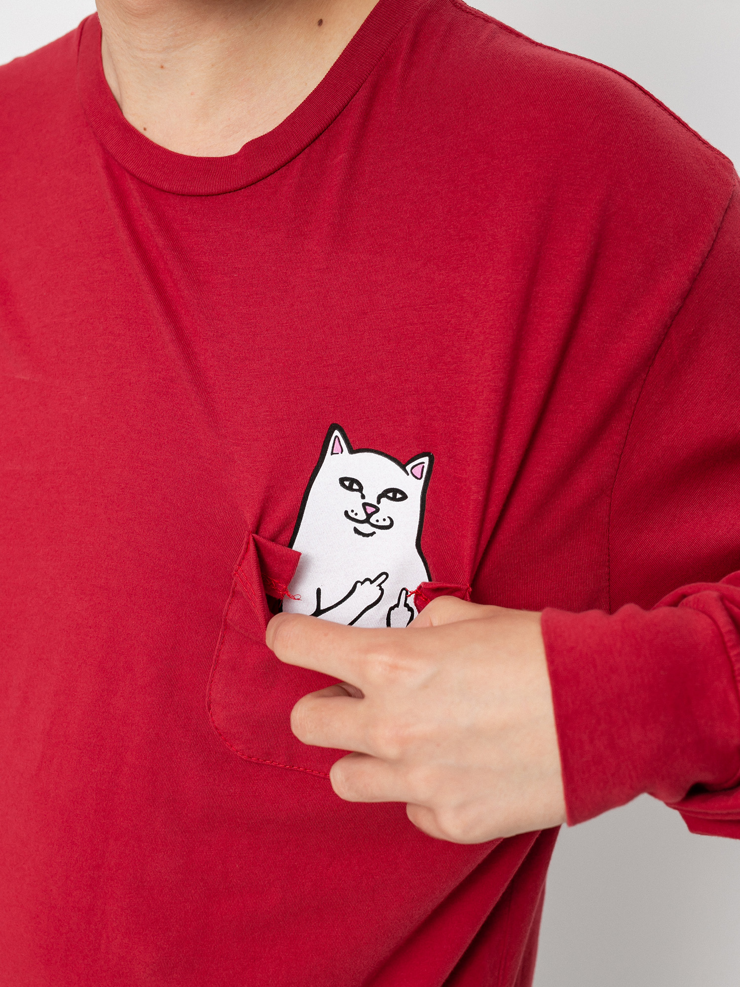 Longsleeve RipNDip Lord Nermal Pocket (burgundy)
