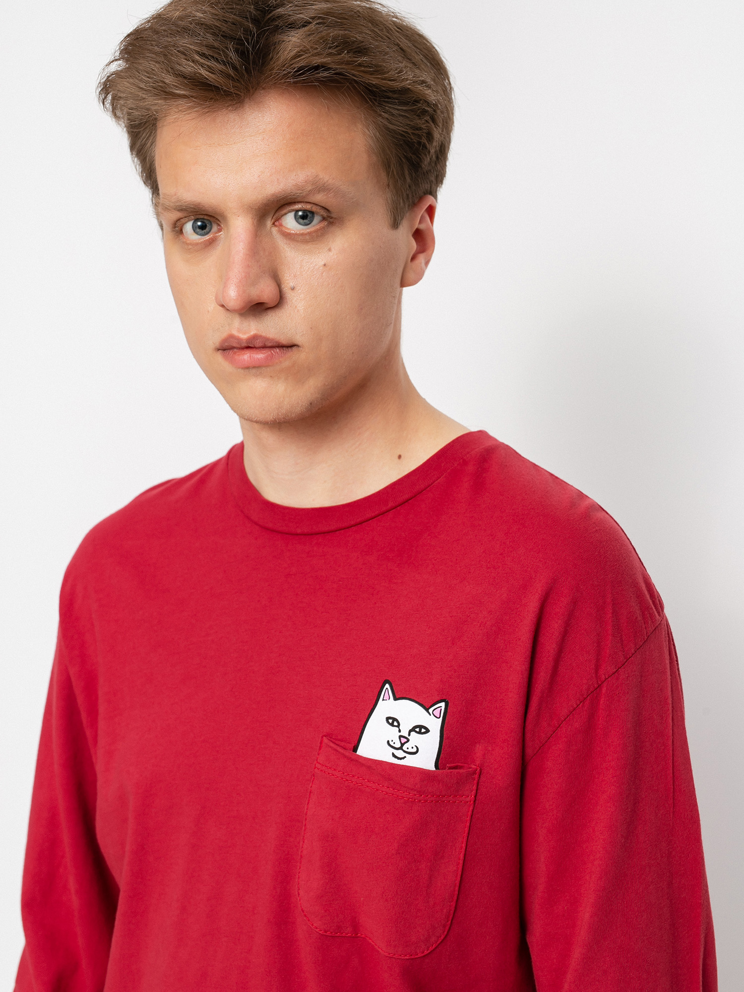Longsleeve RipNDip Lord Nermal Pocket (burgundy)