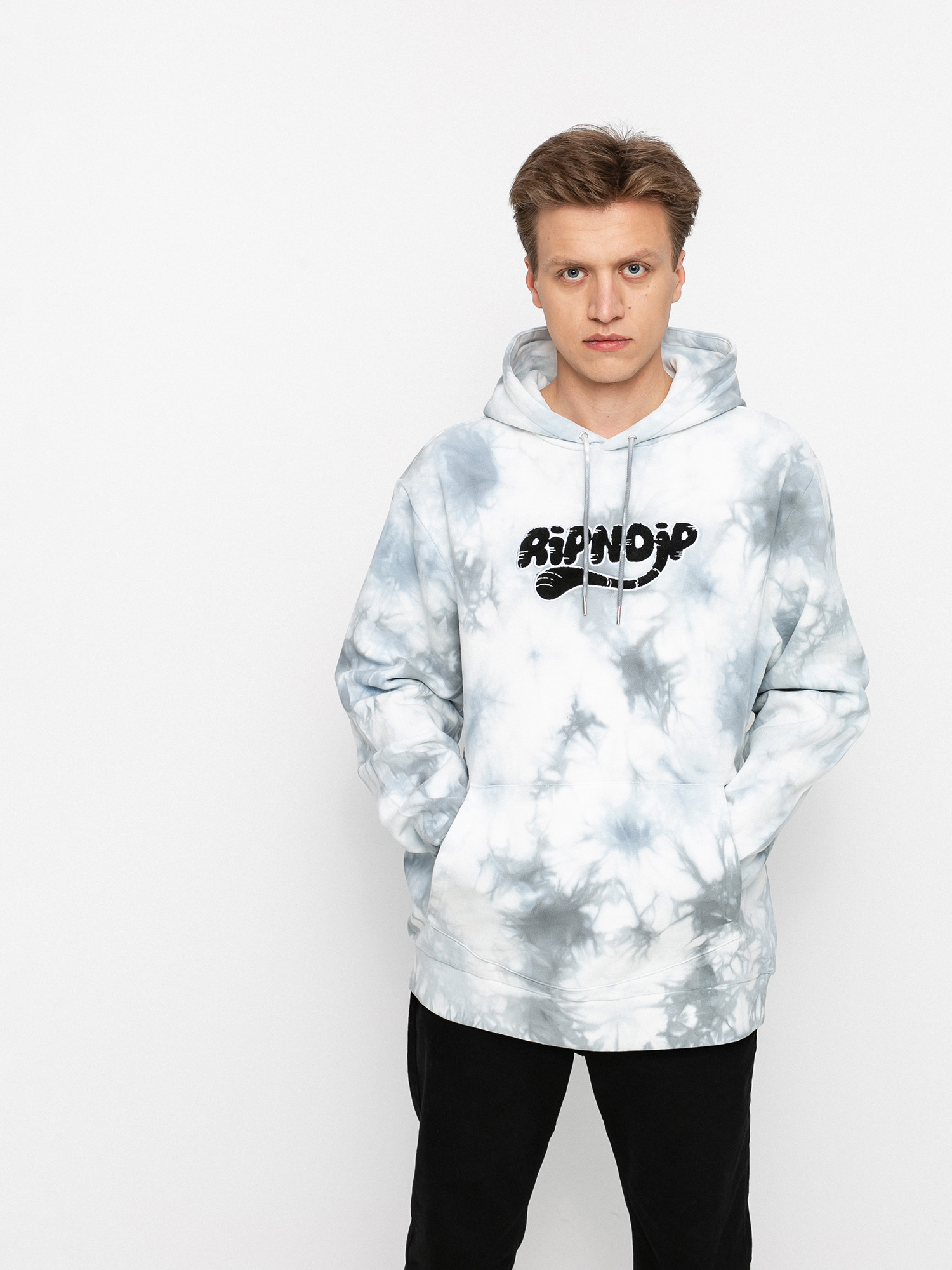 Bluza z kapturem RipNDip Ripntail HD (grey lightning wash)