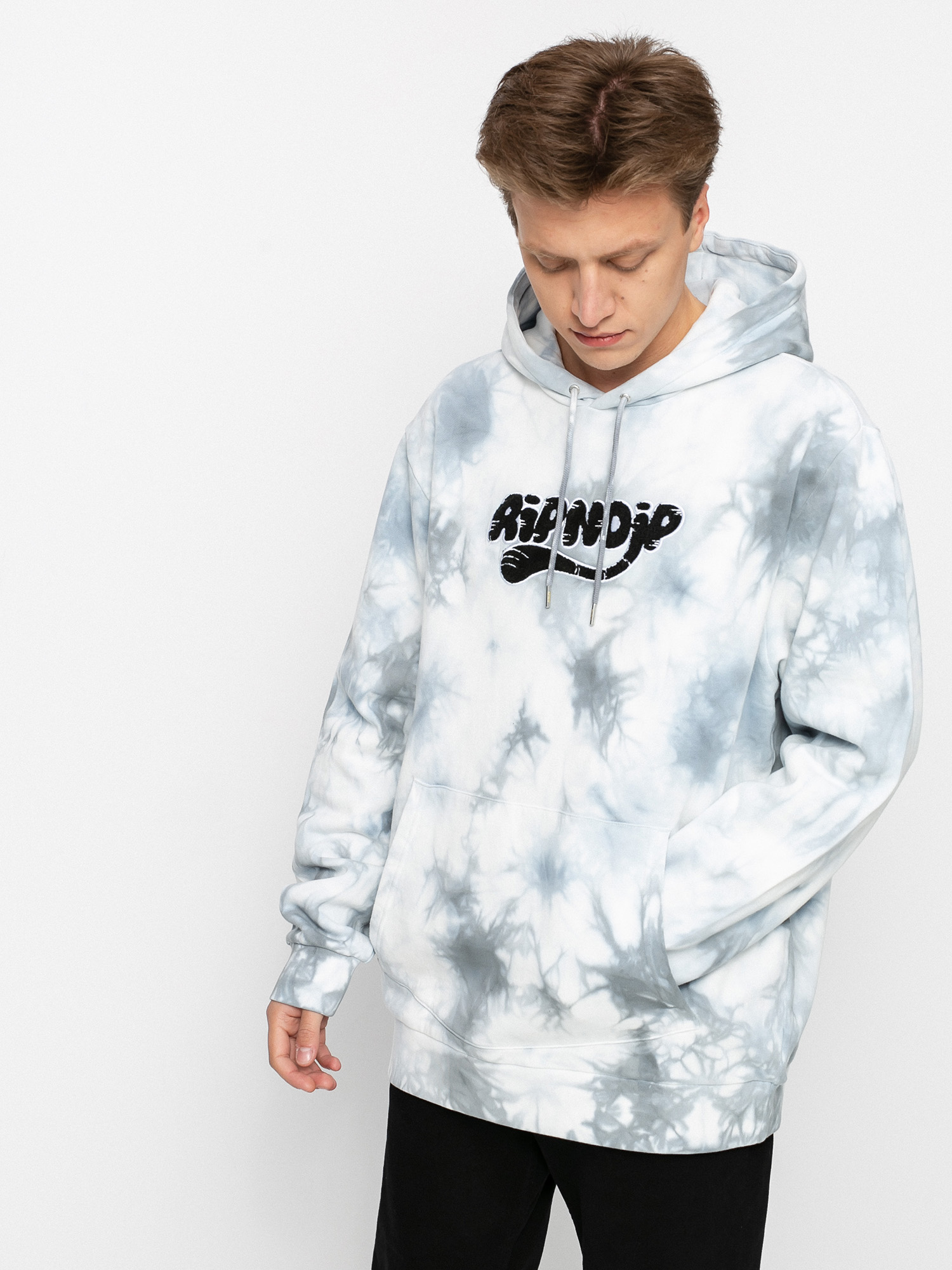 Bluza z kapturem RipNDip Ripntail HD (grey lightning wash)