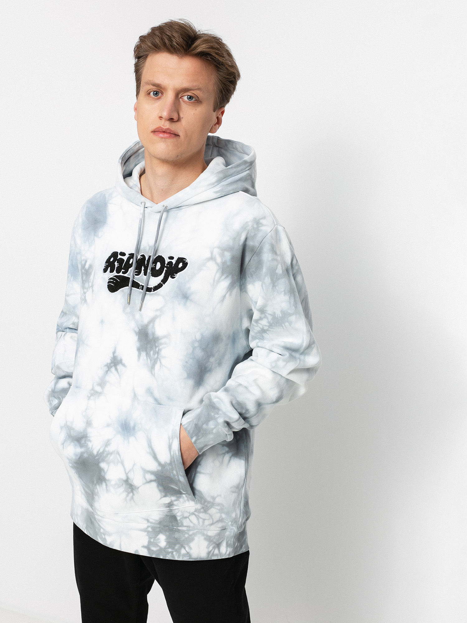 Bluza z kapturem RipNDip Ripntail HD (grey lightning wash)